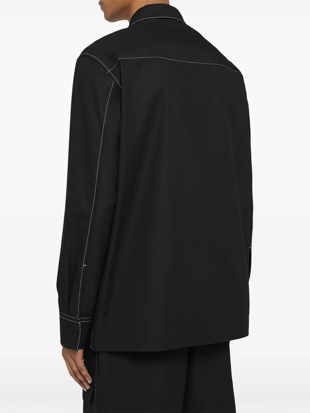 Jil Sander o1w1db10825 Stitching Shirt in Black Size US L / EU 52-54 / 3 - 6 Thumbnail
