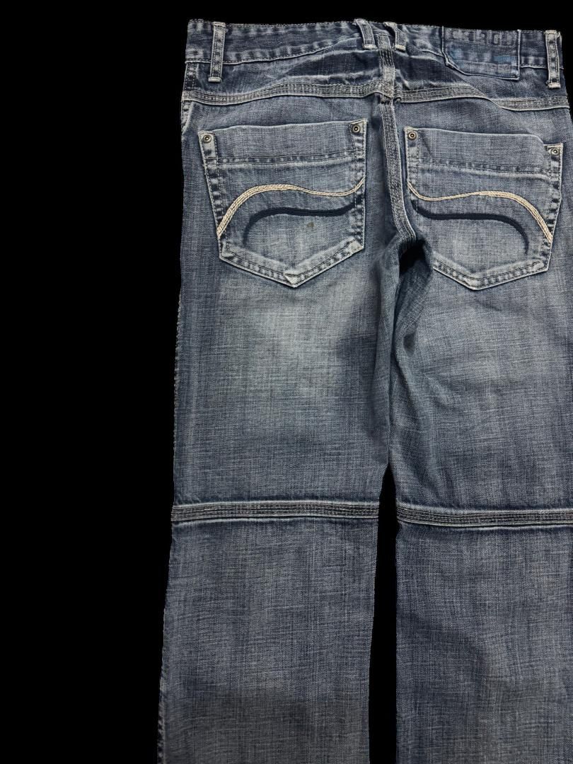 Tornado Mart Vintage 90s Style Japanese Denim Washed Distress Double knee Size US 31 - 16 Thumbnail