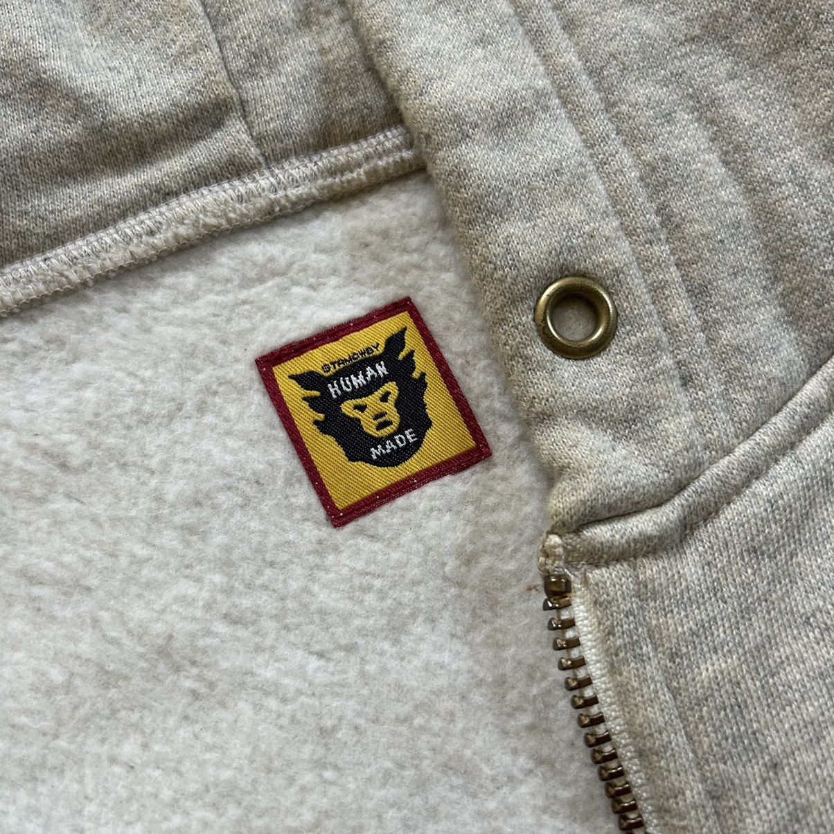 Human Made × Nigo × Vintage 2018 HM GOLD ZiP UP HOODiE SWEATSHiRT OATMEAL HEATHER GREY Size US L / EU 52-54 / 3 - 5 Thumbnail