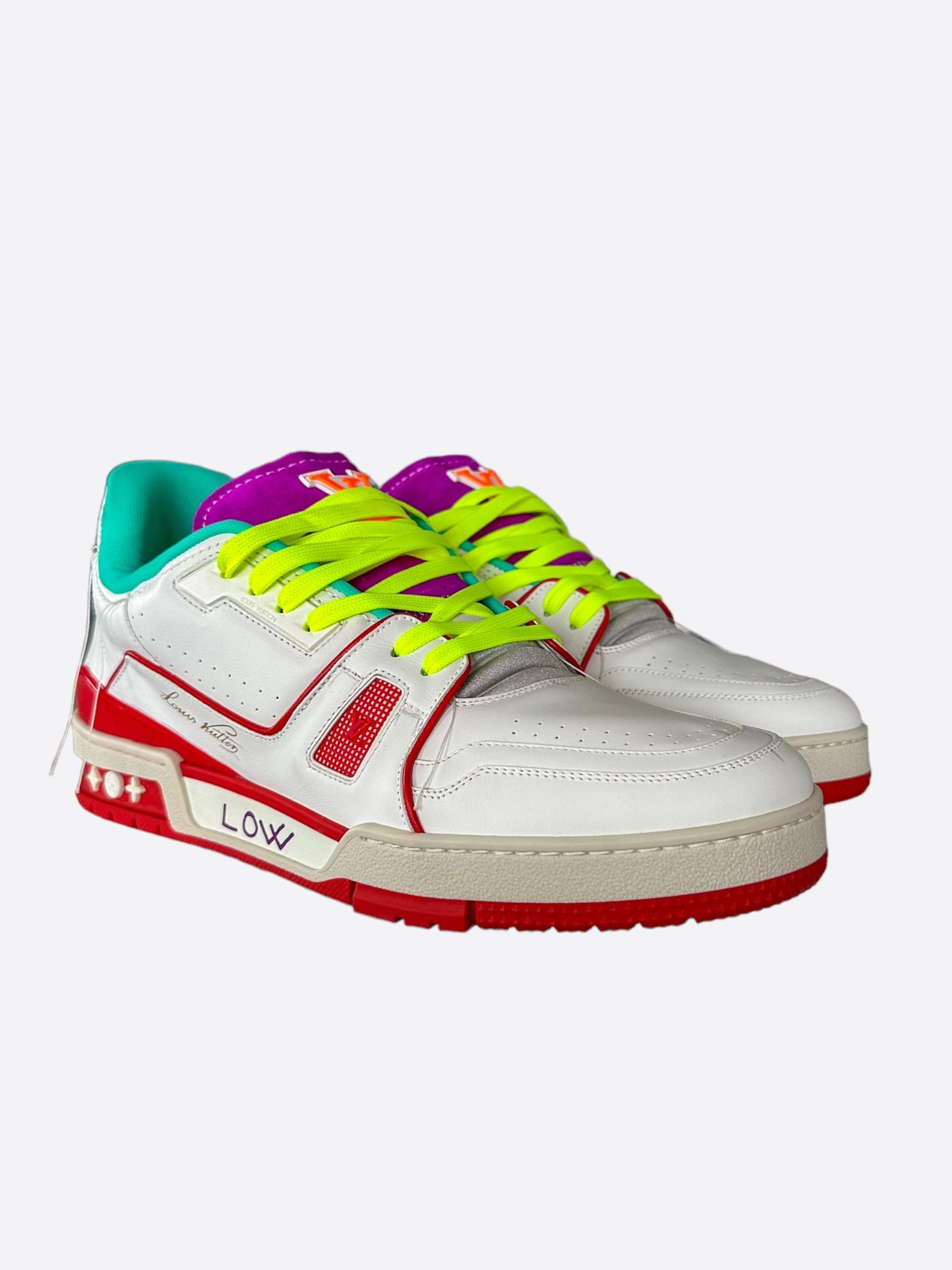 Louis Vuitton Louis Vuitton White & Red Paris Exclusive Trainer Size US 11.5 / EU 44-45 - 4 Thumbnail
