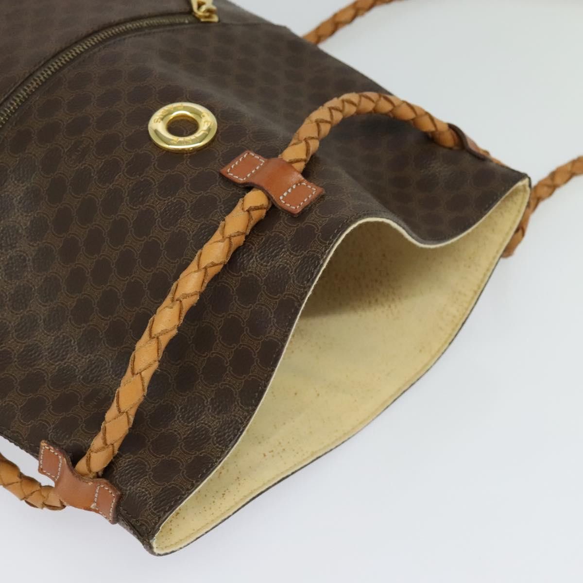 Celine CELINE Macadam Canvas Backpack Pvc Leather Brown Gold Size ONE SIZE - 6 Thumbnail