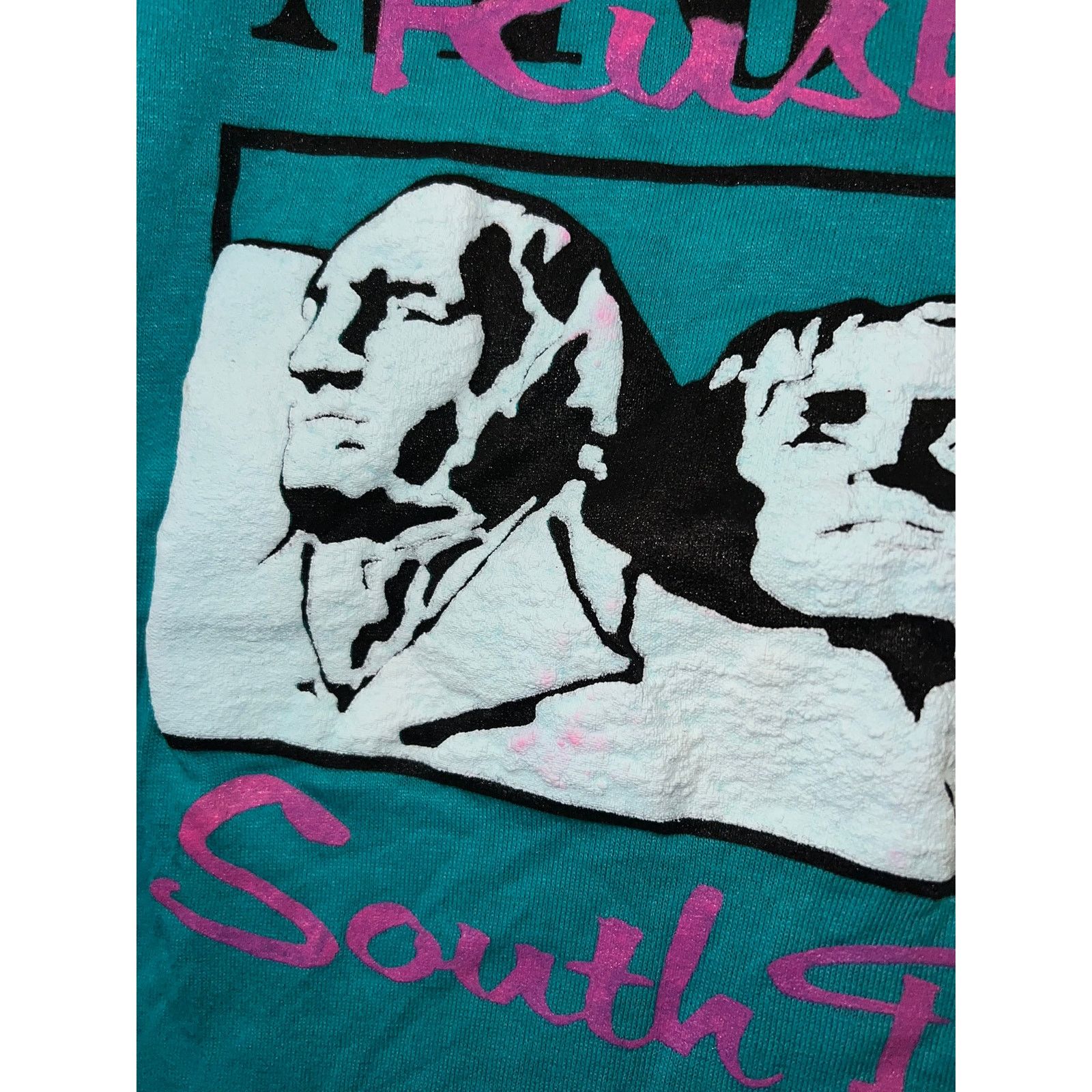 Jerzees Vintage Mount Rushmore Shirt South Dakota Teal Tee 80s 1989 Size US M / EU 48-50 / 2 - 5 Thumbnail