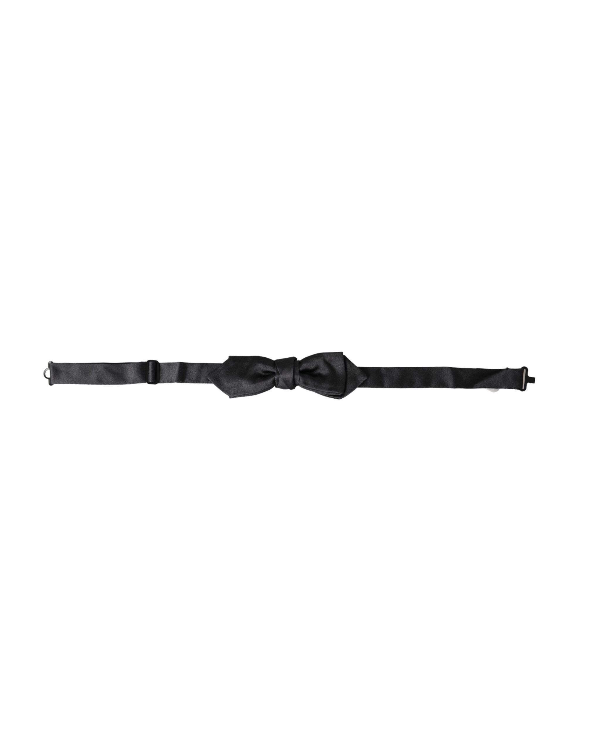 Dolce & Gabbana Black Satin Silk Adjustable Neck Men Bow Men's Tie Size ONE SIZE - 1 Thumbnail