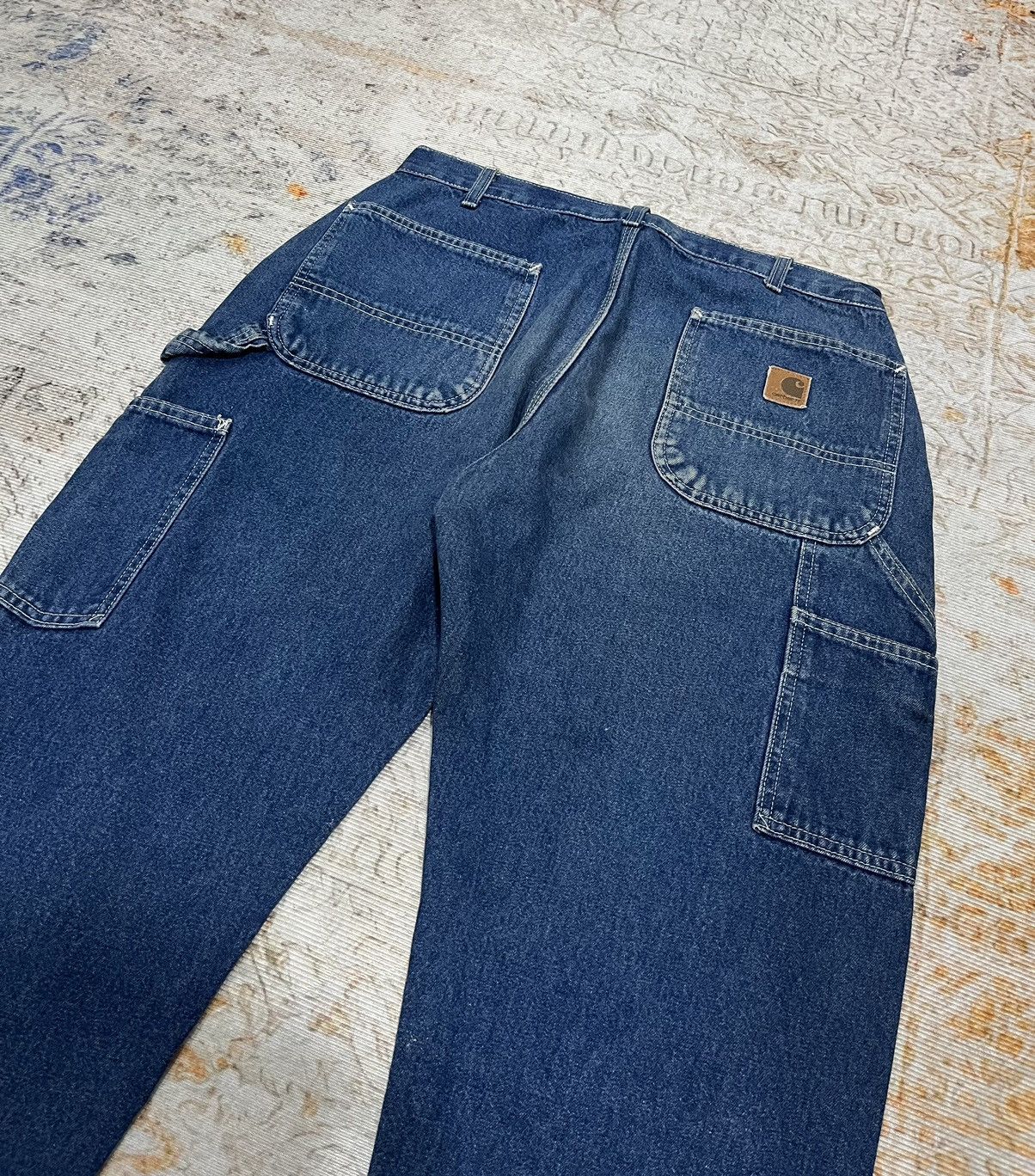 Carhartt Carhartt Carpenter Cellpocket Blue Leather Patch Size US 36 / EU 52 - 3 Thumbnail