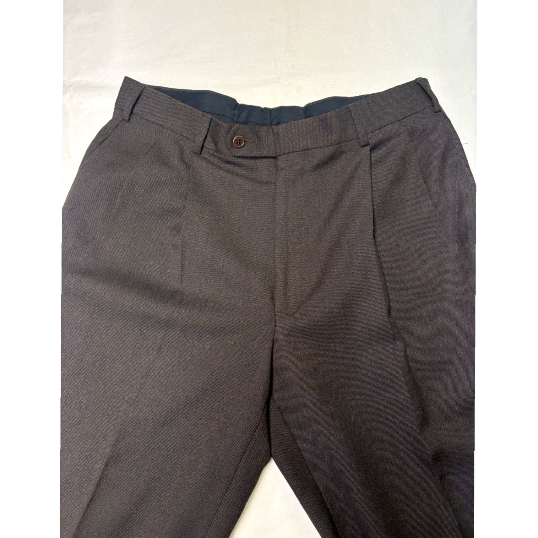 Brooks Brothers VINTAGE Brooks Brothers 346 Mens Pleated Wool Dress Pants Brown W35 L32 Cuffed Size US 35 - 2 Thumbnail