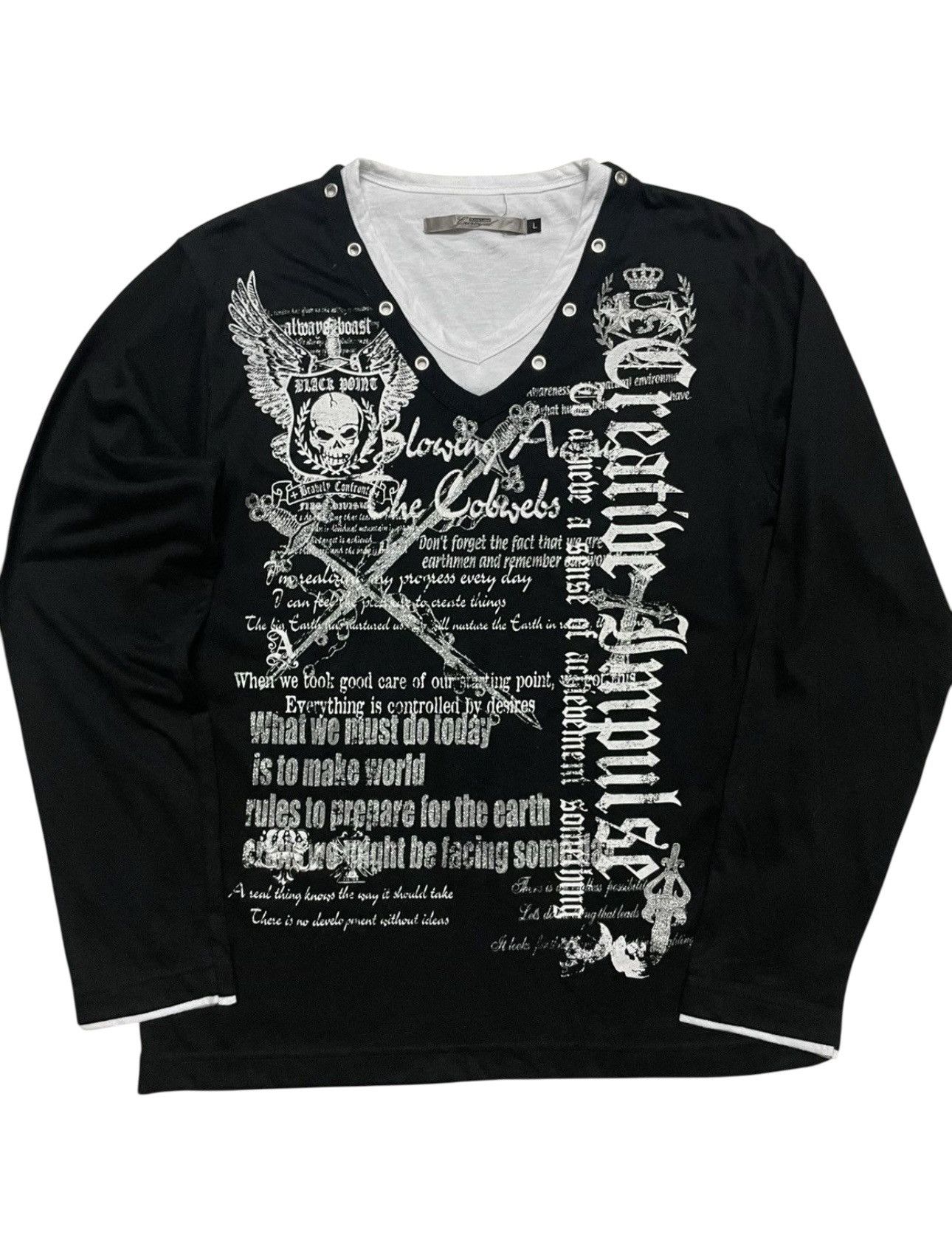 If Six Was Nine 💥 Black Label England Poem Gothic Punk VTshirt Double Layer Size US L / EU 52-54 / 3 - 1 Thumbnail