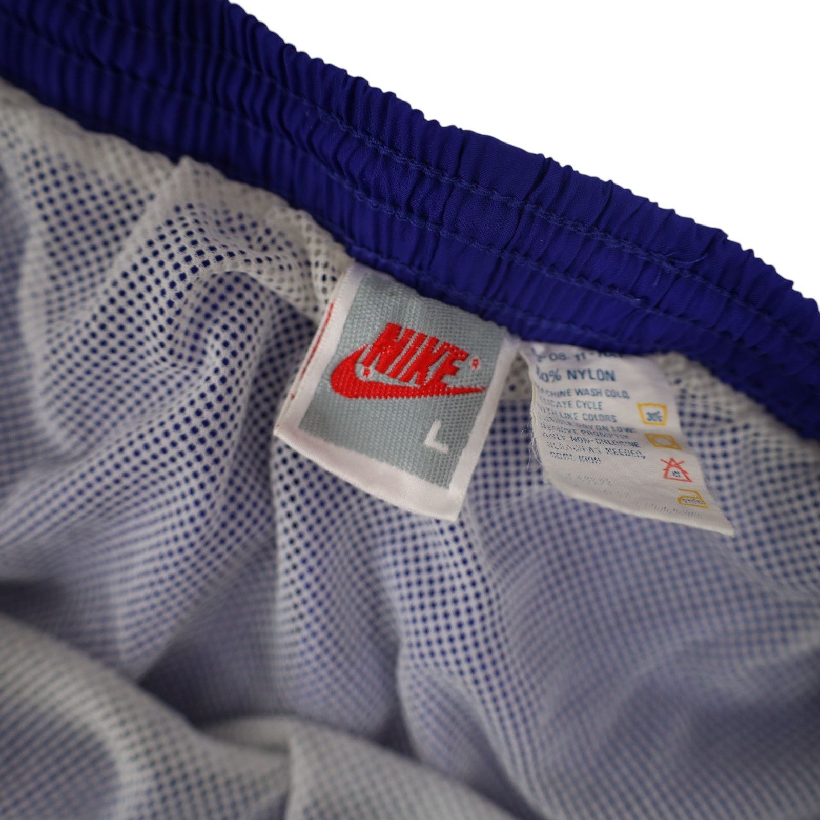 Nike × Vintage VTG 90s Nike Big Spellout Swim Trunks. Features 90s gray tag Size US 36 / EU 52 - 9 Thumbnail