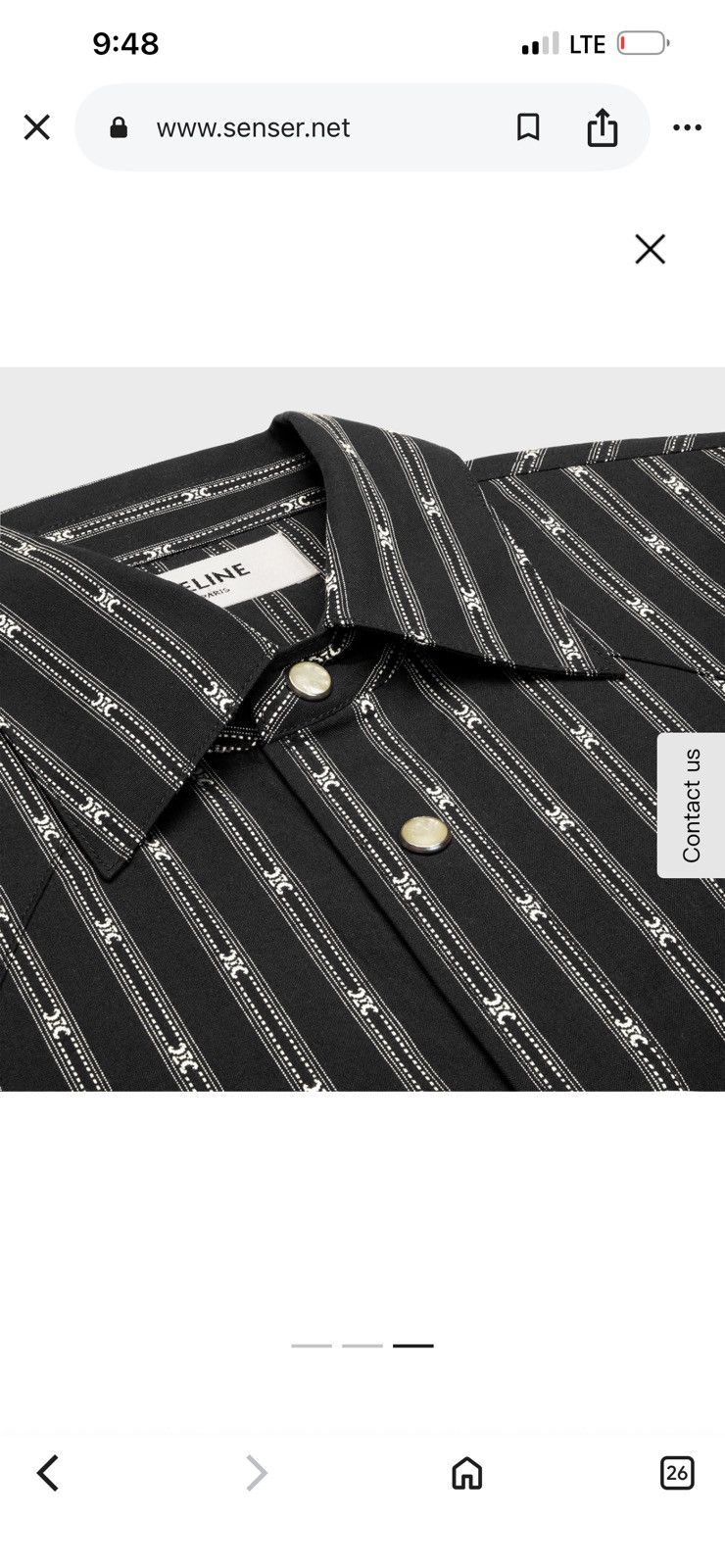 Celine western shirt in triomphe striped cotton Size US XS / EU 42 / 0 - 3 Thumbnail