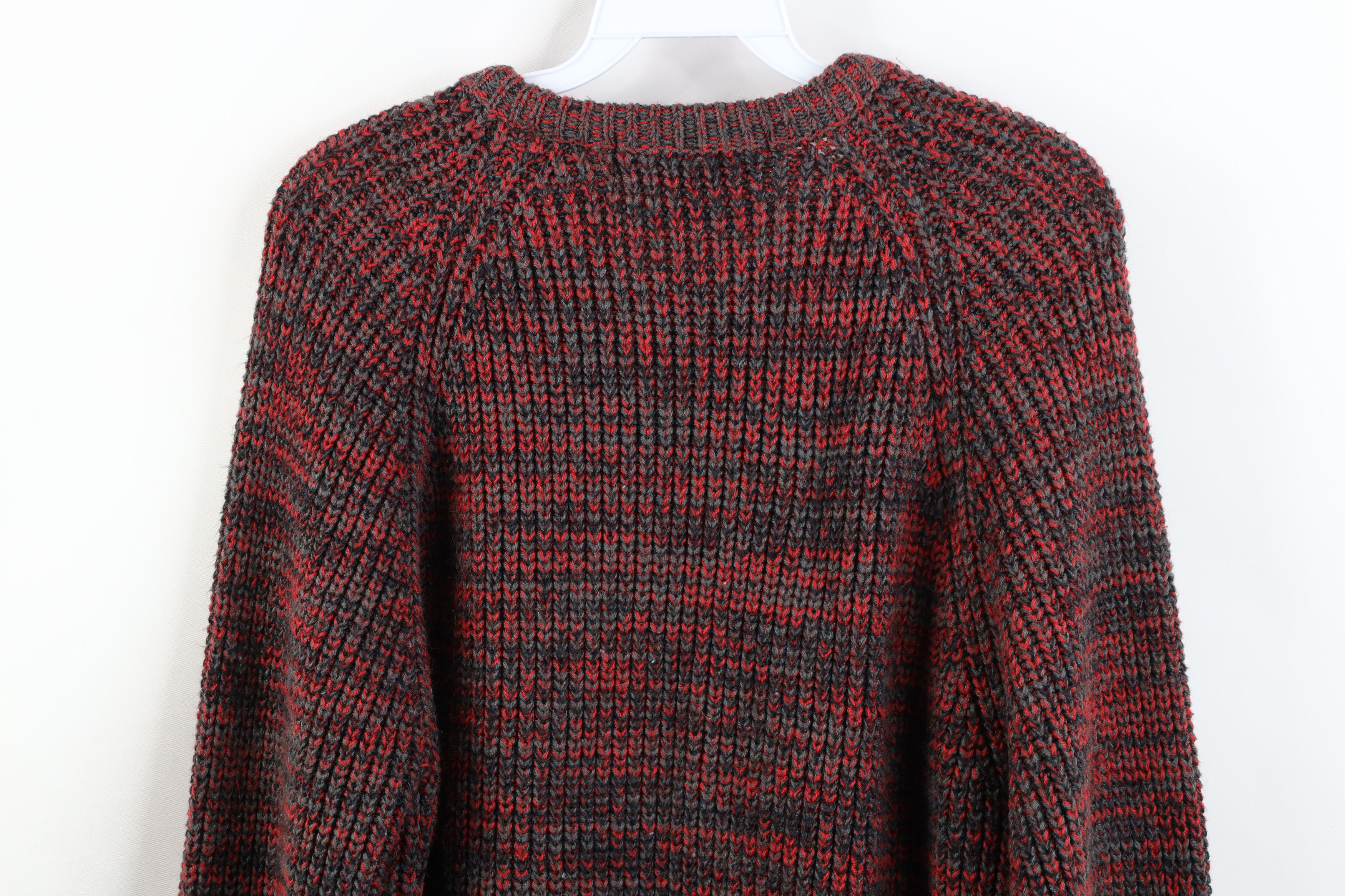 Vintage Vintage 90s Streetwear Ribbed Knit Crewneck Sweater Red Size US M / EU 48-50 / 2 - 8 Thumbnail