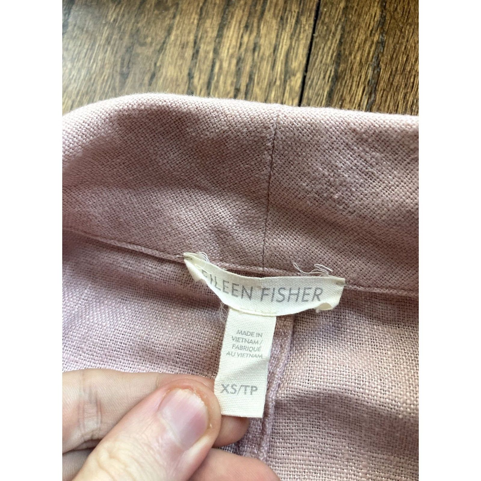 Eileen Fisher Eileen Fisher Womens Cardigan Blazer Pink Open Front Career 100% Linen XS Size XL / US 12-14 / IT 48-50 - 5 Thumbnail
