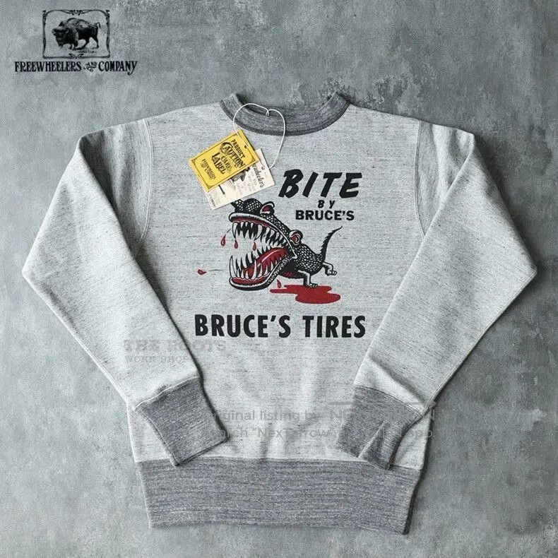 Freewheelers FREEWHEELERS Bruce's Tires Alligator Print Sweatshirt. Size US M / EU 48-50 / 2 - 1 Thumbnail
