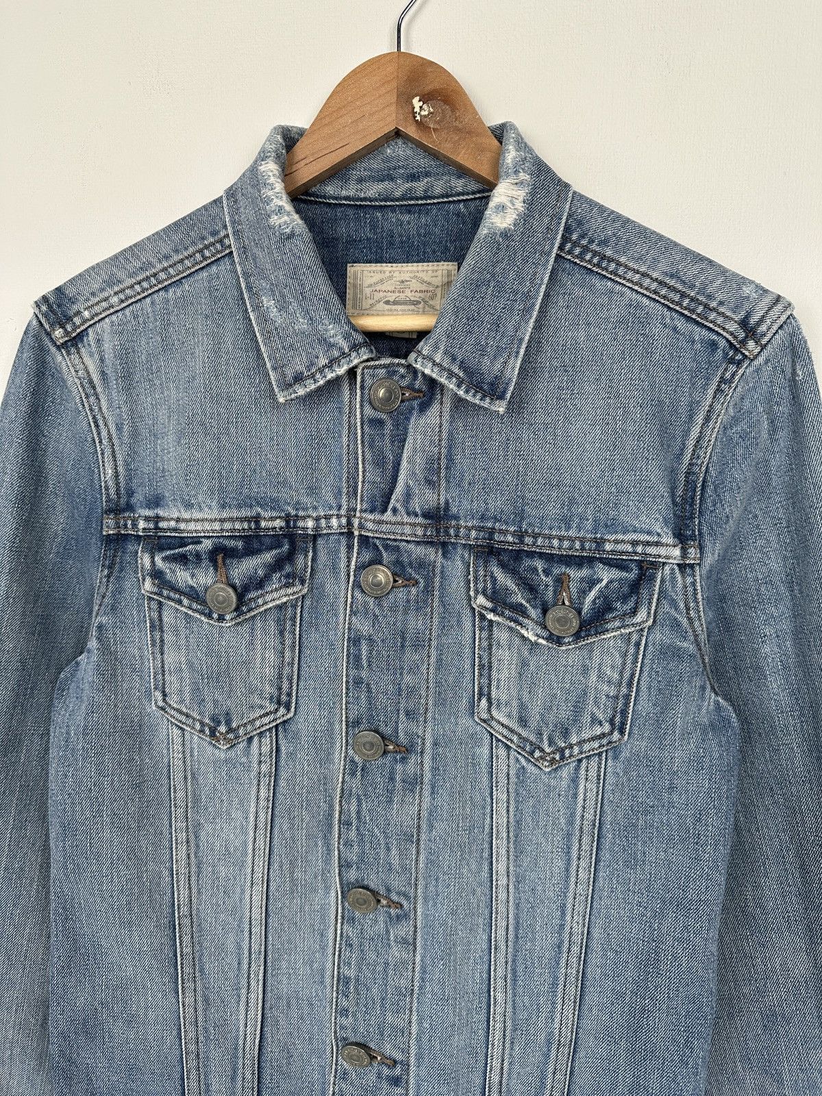 Allsaints ALLSAINTS Japanese Fabric Kiku Denim Trucker Jacket size S Size US S / EU 44-46 / 1 - 8 Thumbnail