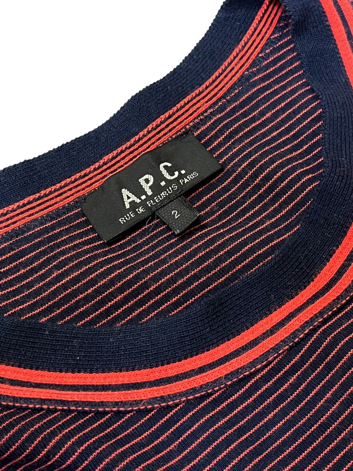 A.P.C. NICE🔥A.P.C PARIS RUE DE FLEURUS STRIPED TEE SHIRT Size US M / EU 48-50 / 2 - 5 Thumbnail