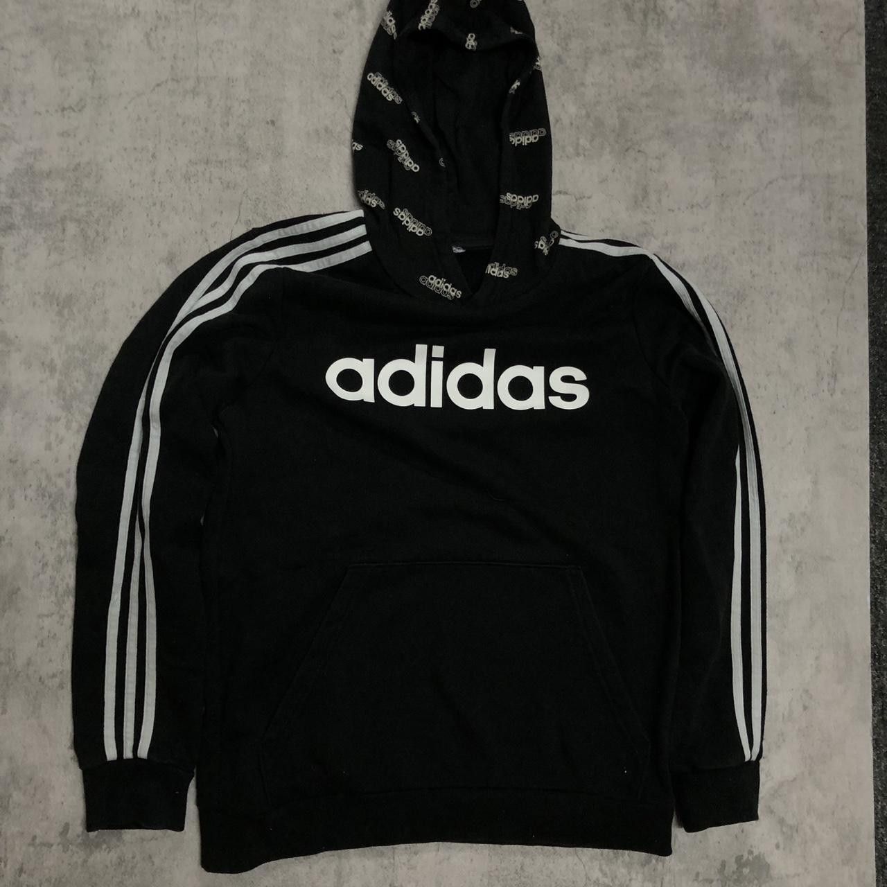 Adidas Black Adidas hoodie with white stripes on sleeve Size US M / EU 48-50 / 2 - 1 Thumbnail