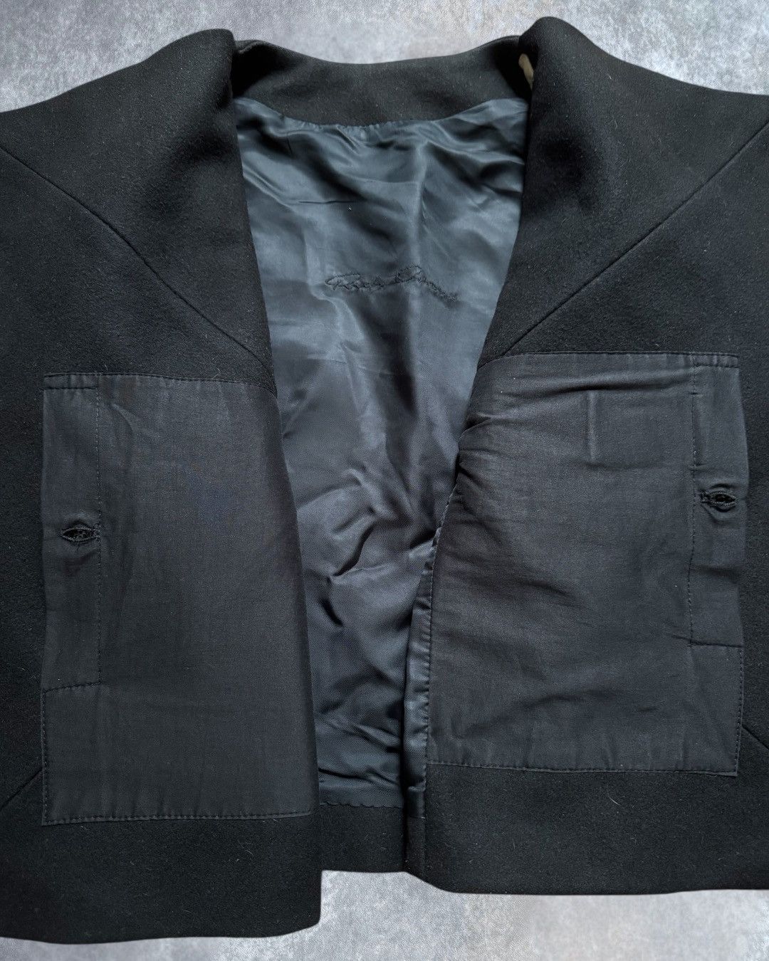 Rick Owens RICK OWENS Leather & Wool Cropped Jacket Size US S / EU 44-46 / 1 - 3 Thumbnail