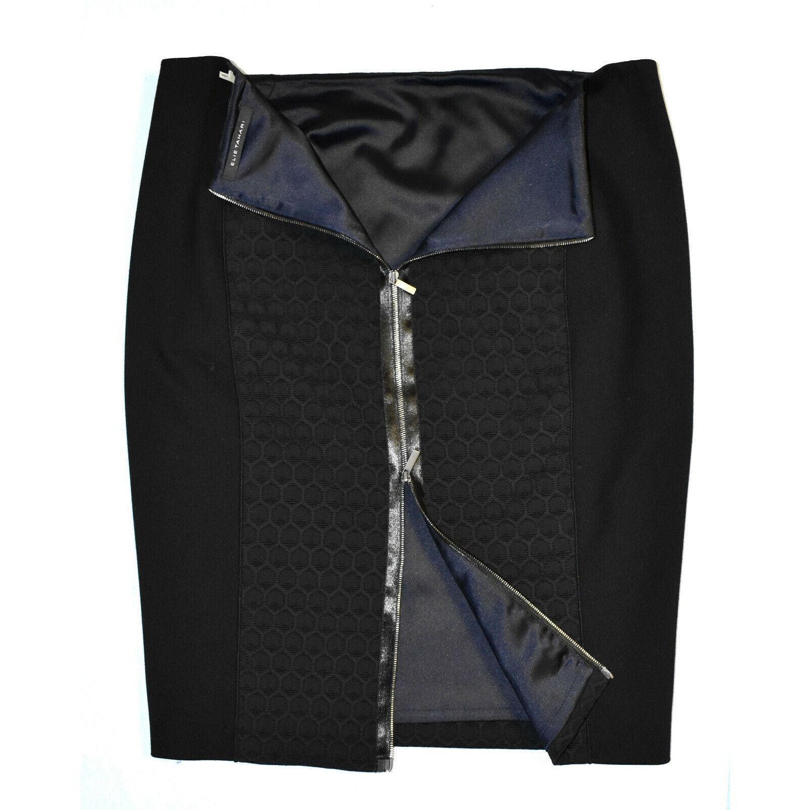 Elie Tahari ELIE TAHARI Black Honeycomb Wool Blend Pencil Skirt Sz US 10 Size 32" / US 10 / IT 46 - 3 Thumbnail