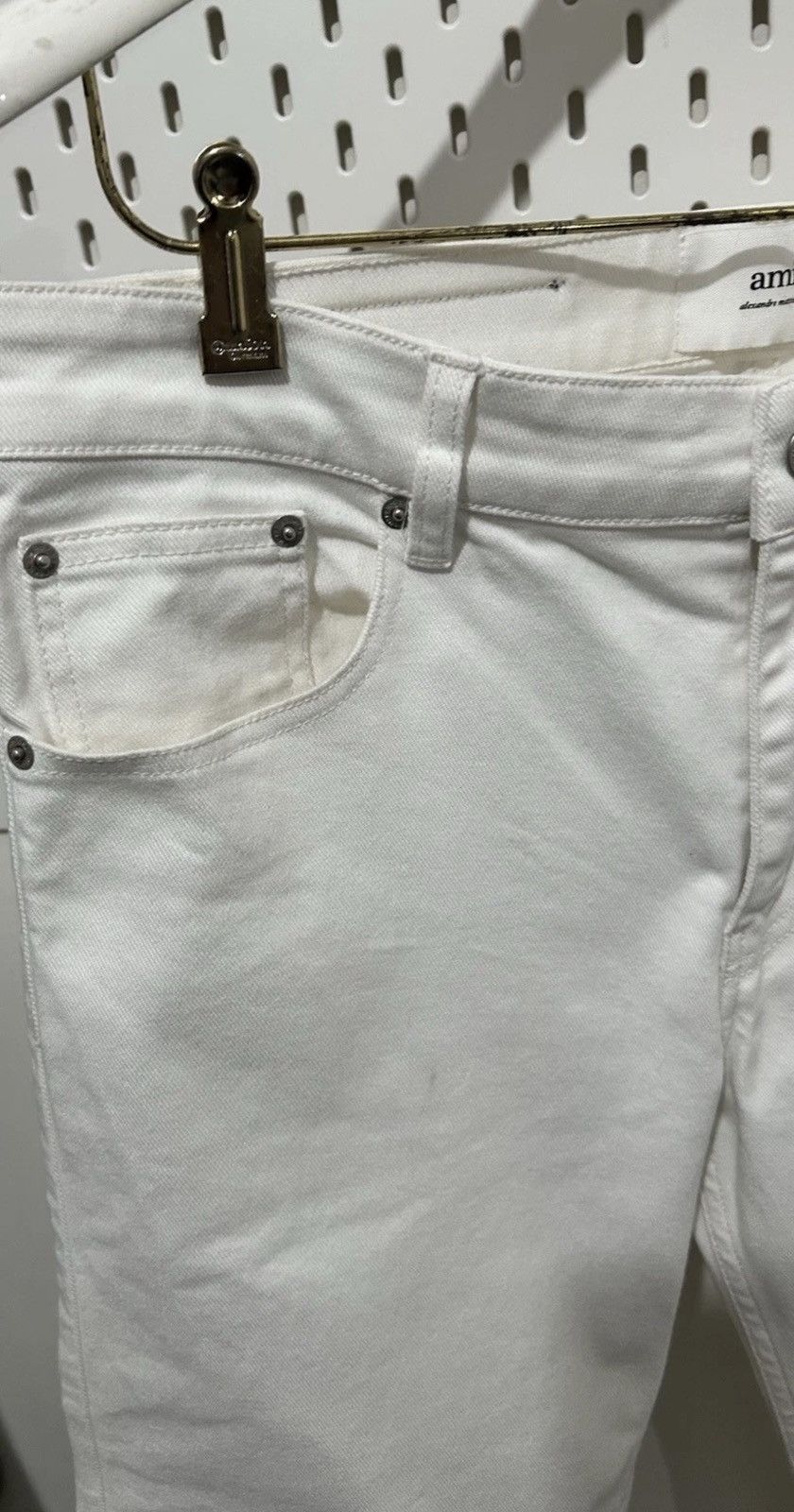 AMI AMI Paris Alexandre Mattiussi Slim Fit White Jeans Size 34 Size US 34 / EU 50 - 3 Thumbnail