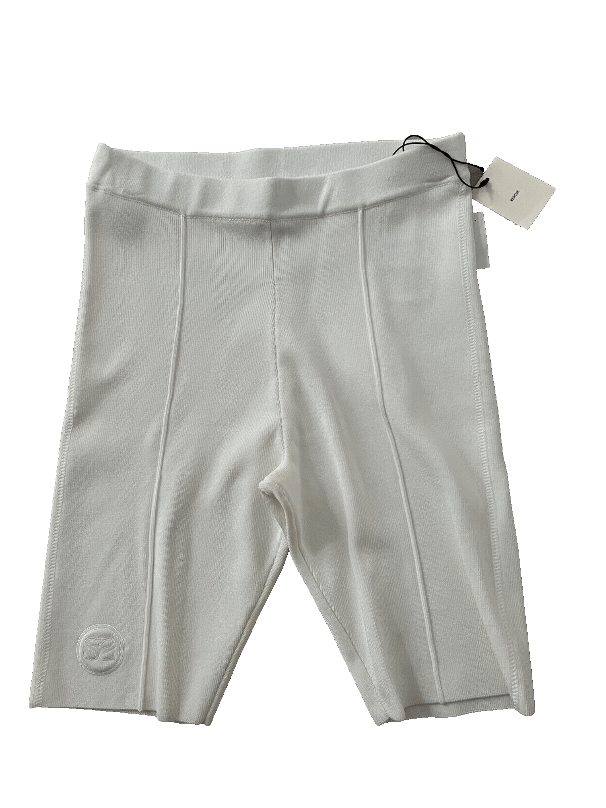 Sandro Sandro Paris Embroidered Knit Cycling Shorts White ( 36 ) Size 36" / US 14 / IT 50 - 4 Thumbnail