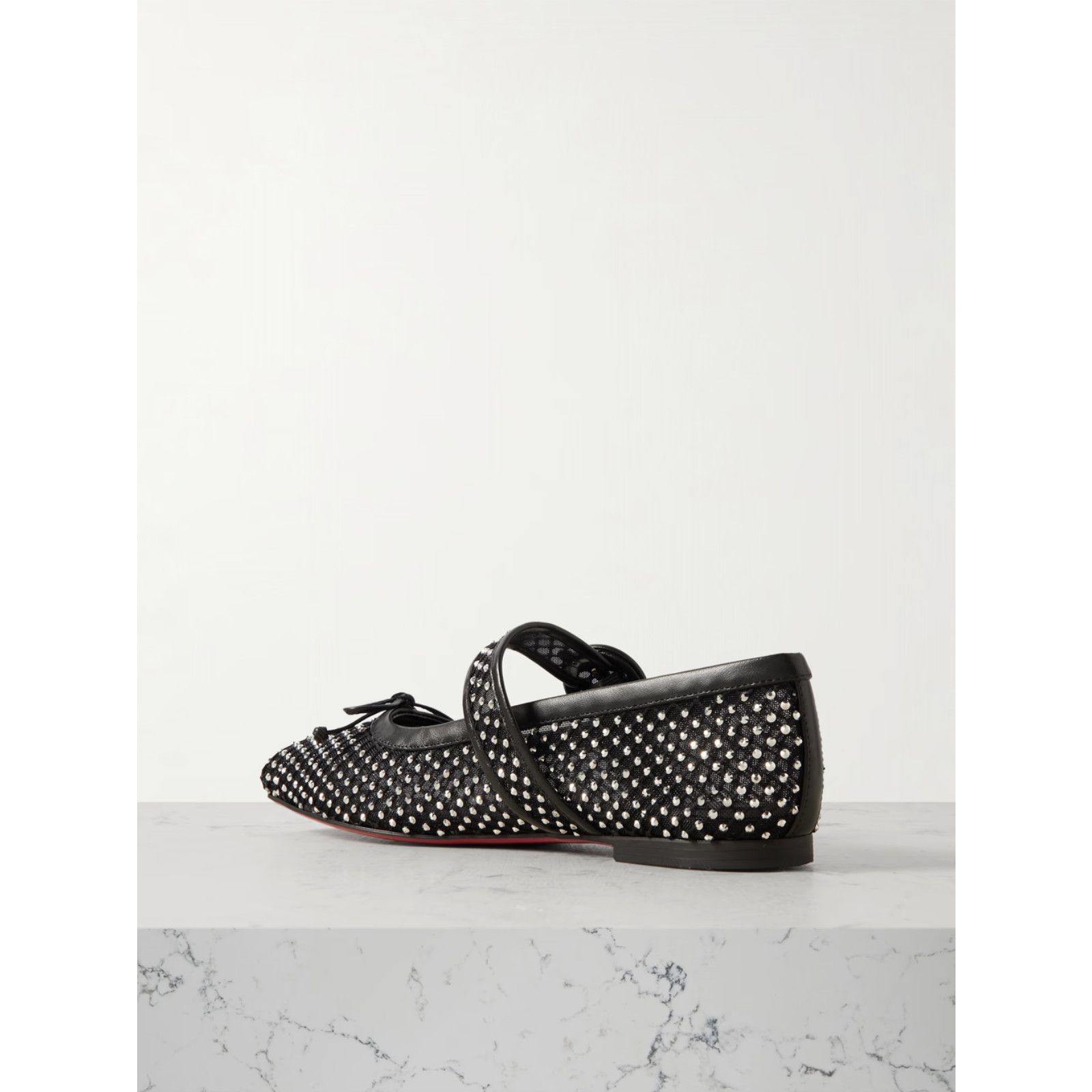 Christian Louboutin Christian Louboutin Mamastrapitina Flat Black Crystal Mesh Size US 8.5 / IT 38.5 - 15 Thumbnail