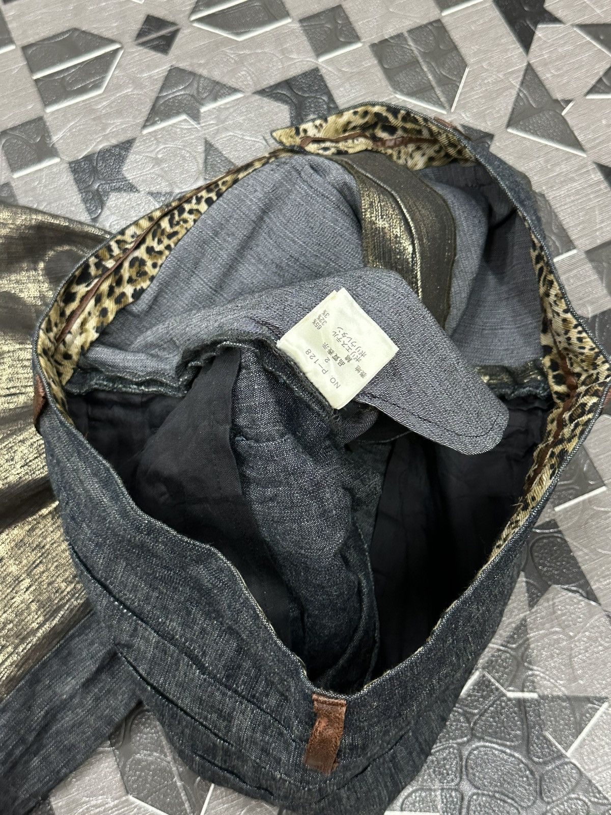 Japanese Brand A.m.g.e Made in Japan Gold Platted Denim Pant Size US 31 - 18 Thumbnail