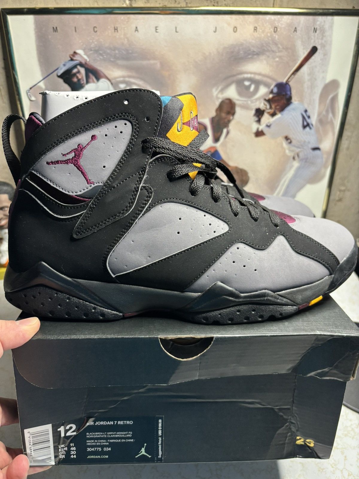 Jordan Brand Air Jordan 7 Retro 2011 Bordeaux 2011 Size US 12 / EU 45 - 1 Thumbnail