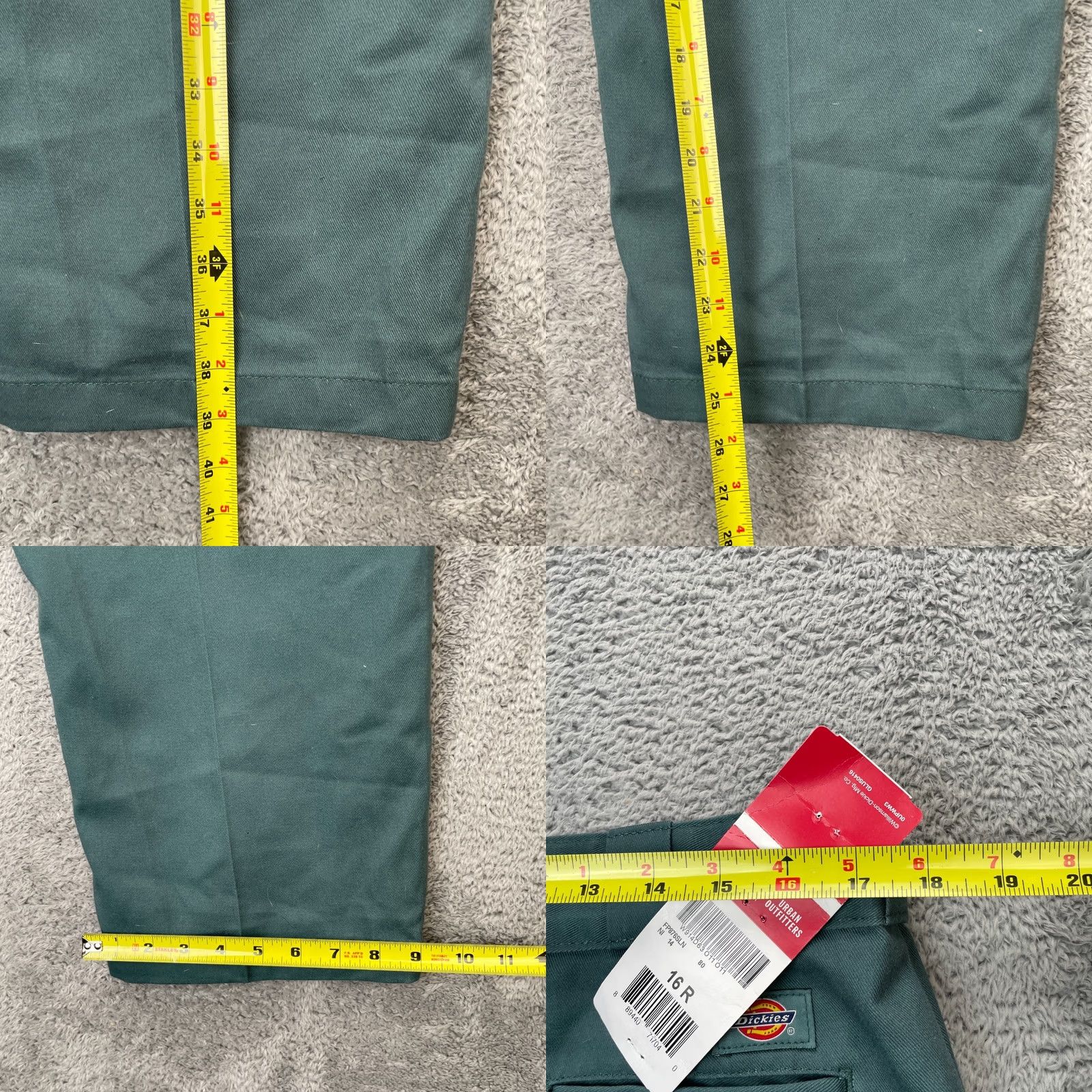 Dickies VINTAGE Dickies Pants Womens 16 Green Urban Outfitters Chino Wide Leg Cotton Workwear Size 38" / US 16 / IT 52 - 8 Thumbnail