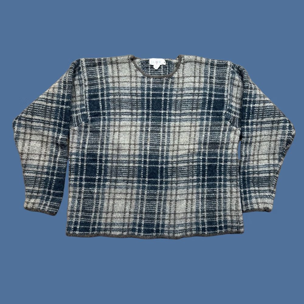 J.Crew VINTAGE J.CREW Sweater Womens Large Wool Crewneck Oarsman Brown Plaid - READ Size L / US 10 / IT 46 - 1 Thumbnail