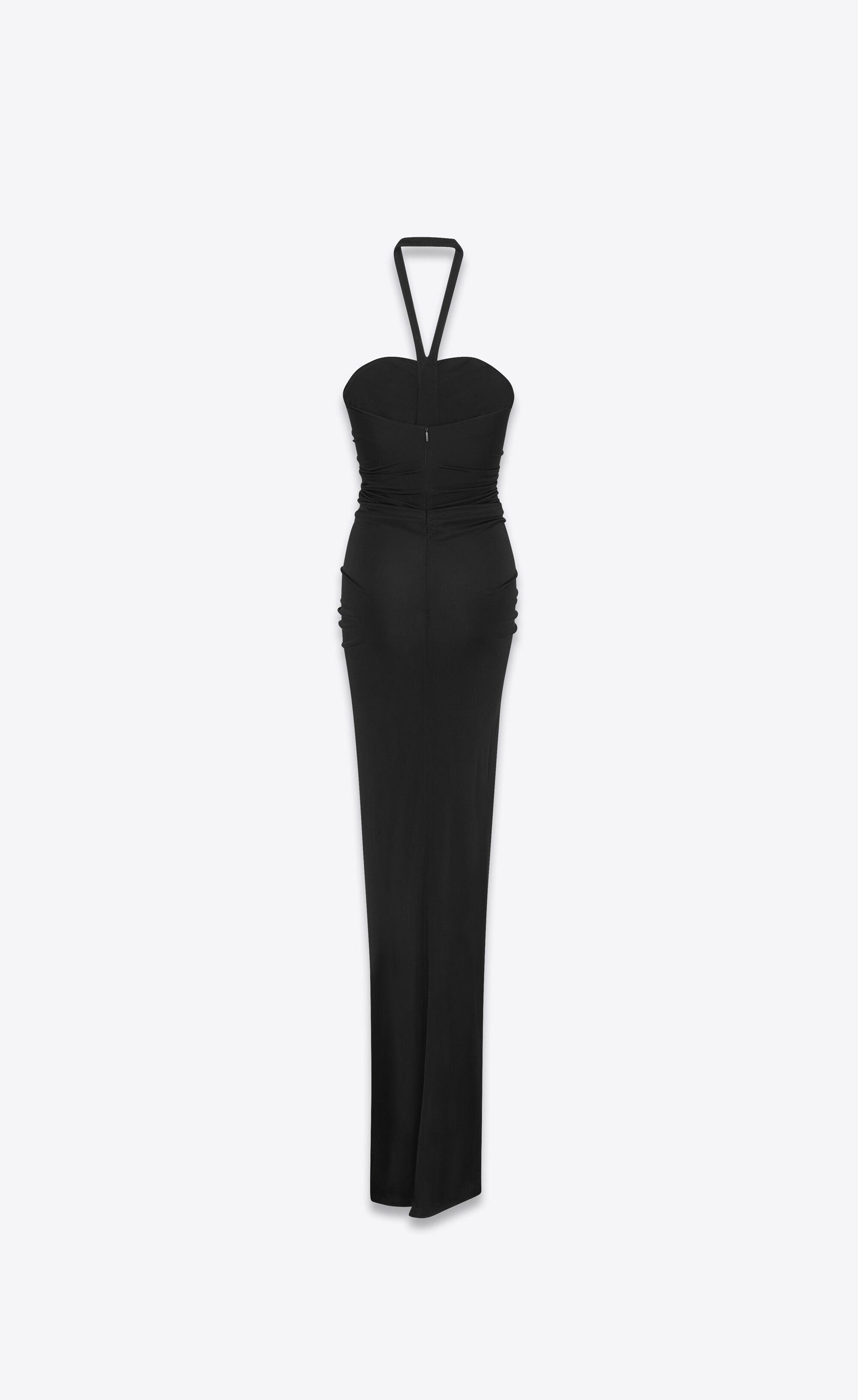 Saint Laurent Paris o1s1wg111024 Viscose Maxi Dress in Black Size S / US 4 / IT 40 - 2 Thumbnail