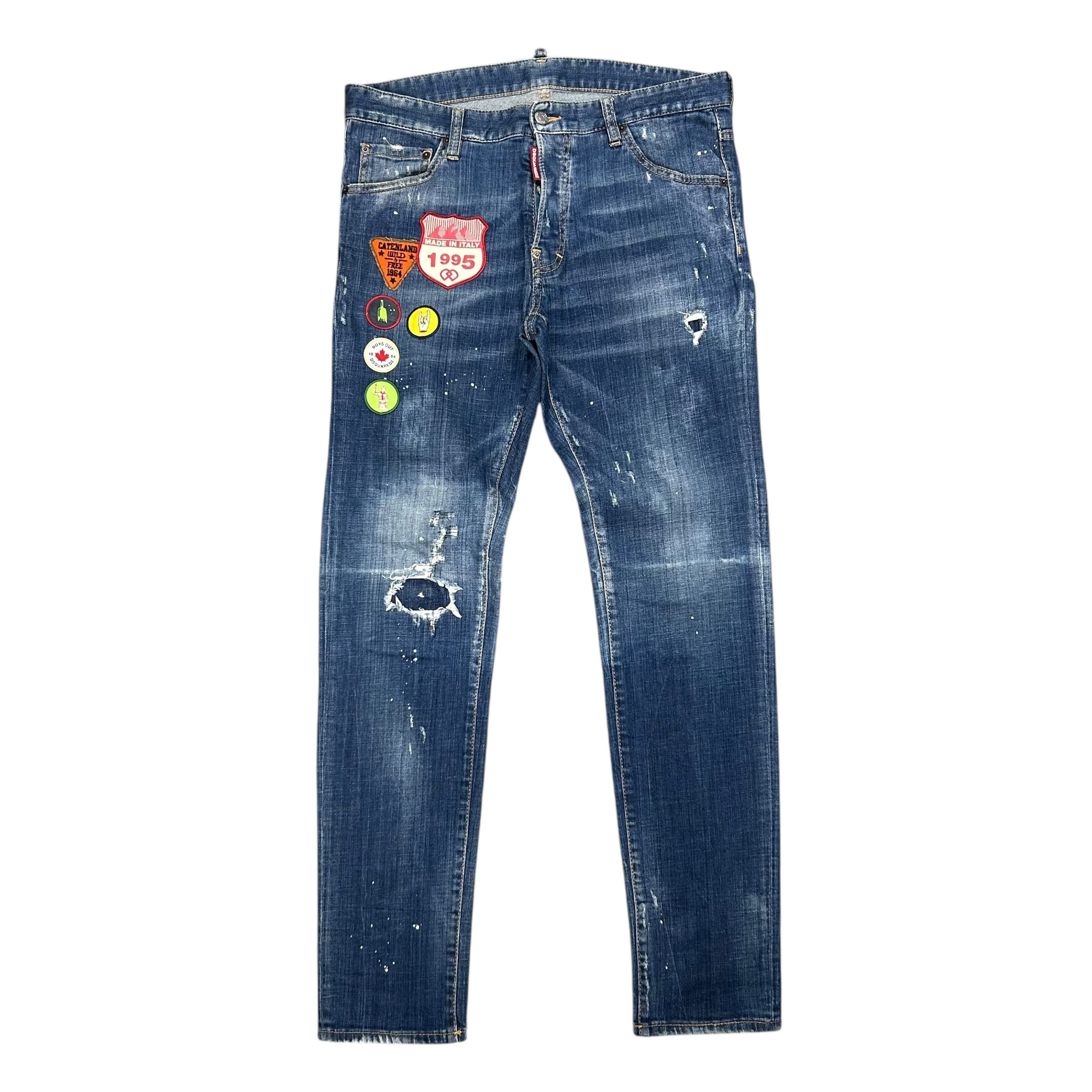 Dsquared2 Dsquared2 Cool Guy Jean Patches Slim Skinny Blue Denim 50 Size US 34 / EU 50 - 1 Thumbnail