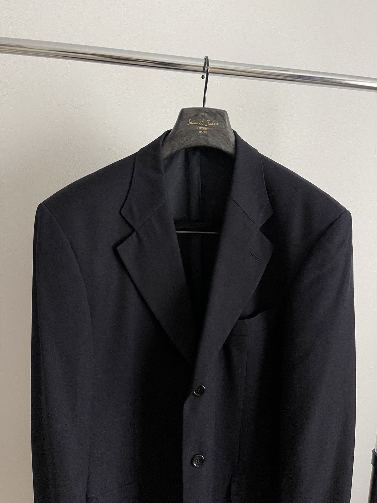 Hugo Boss Vintage hugo boss dark blue wool blazer classic jacket 42L Size 42L - 2 Thumbnail