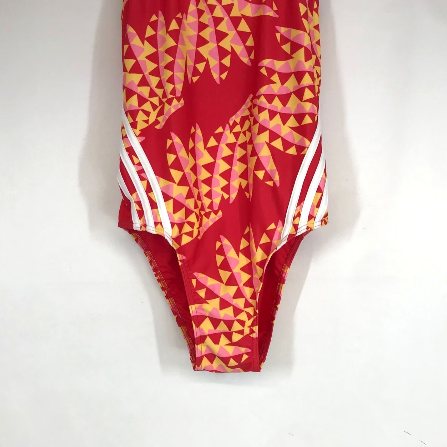 Adidas Adidas One Piece Womens Red Geometric FARM Rio 3-Stripes Size 6 Swimsuit (Multicolor) Womens Size ONE SIZE - 3 Thumbnail