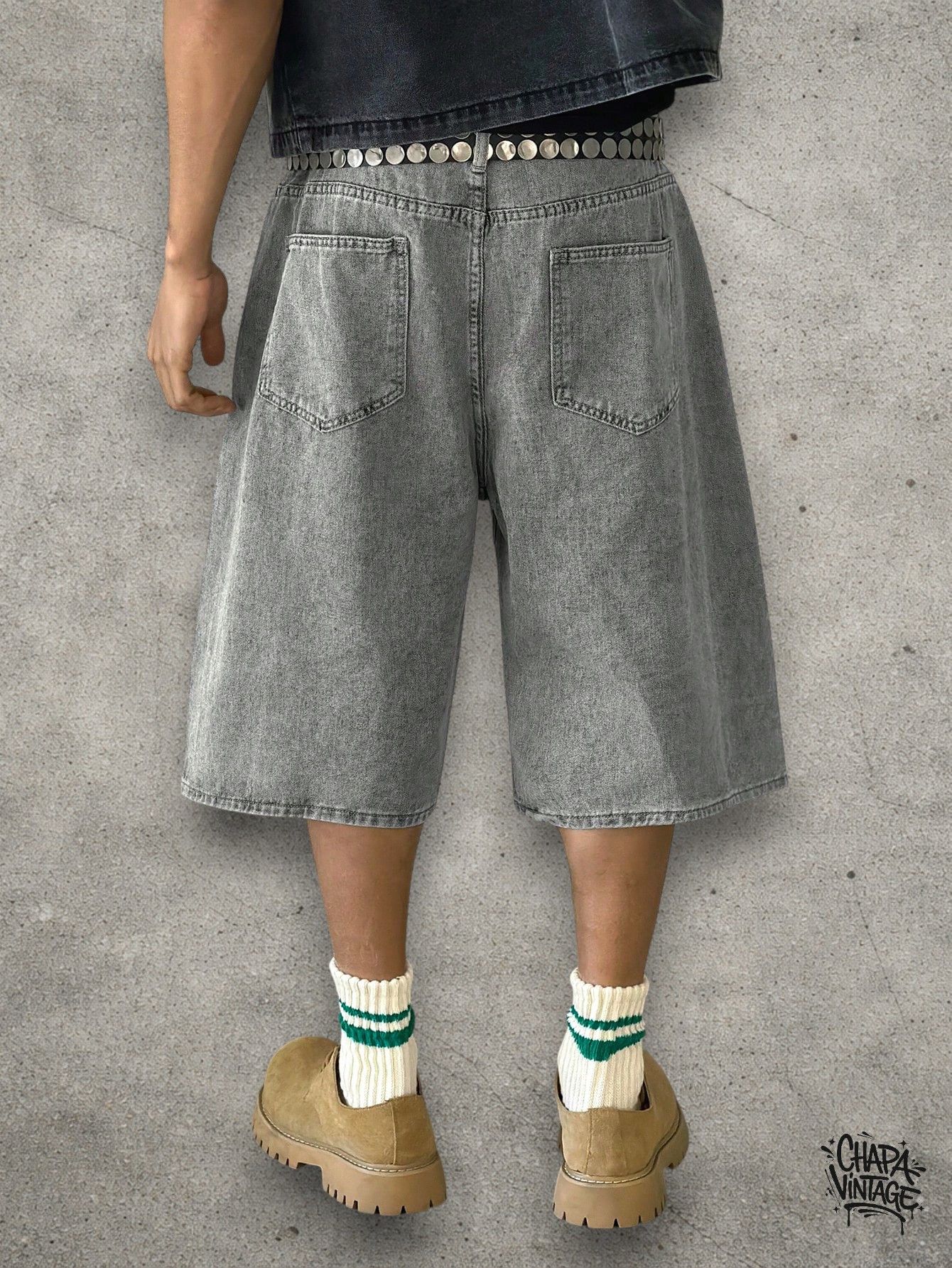 Japanese Brand Washed denim shorts Size US 32 / EU 48 - 2 Thumbnail