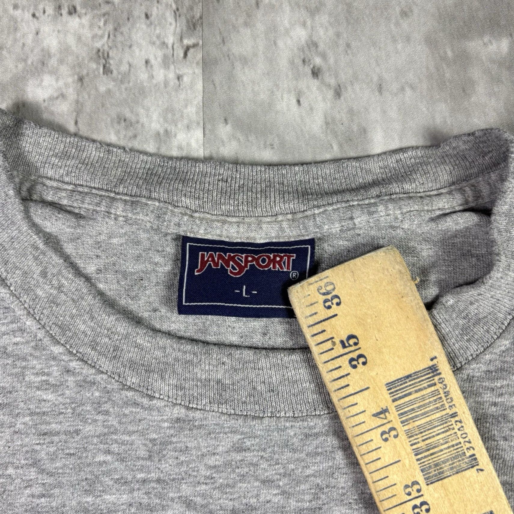 Jansport VINTAGE Albright College T Shirt Jansport Gray Short Sleeve Distressed Faded LG Size US L / EU 52-54 / 3 - 5 Thumbnail