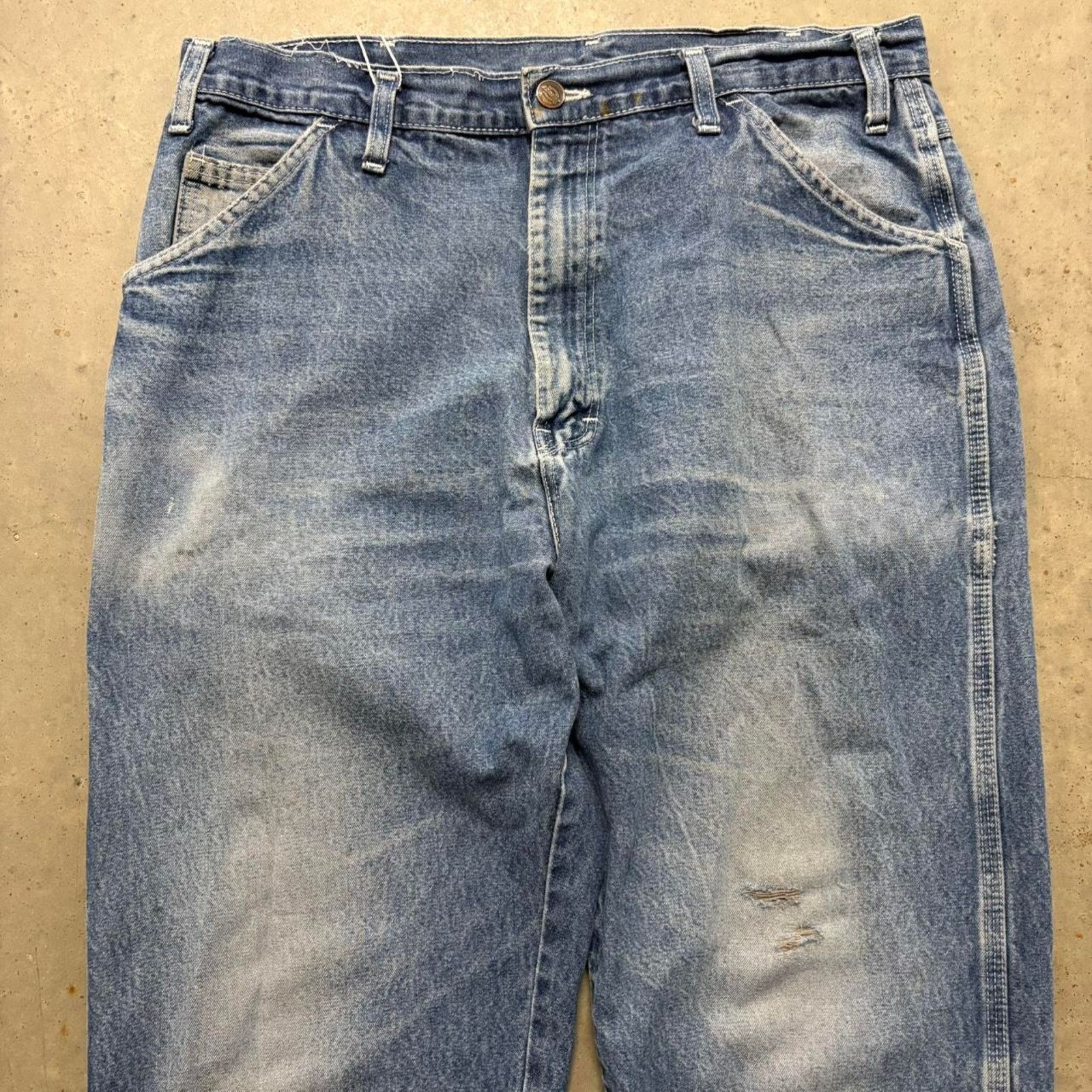 Dickies × Vintage Crazy Vintage 90s Dickies Carpenter Workwear Denim Jeans Size US 36 / EU 52 - 5 Thumbnail
