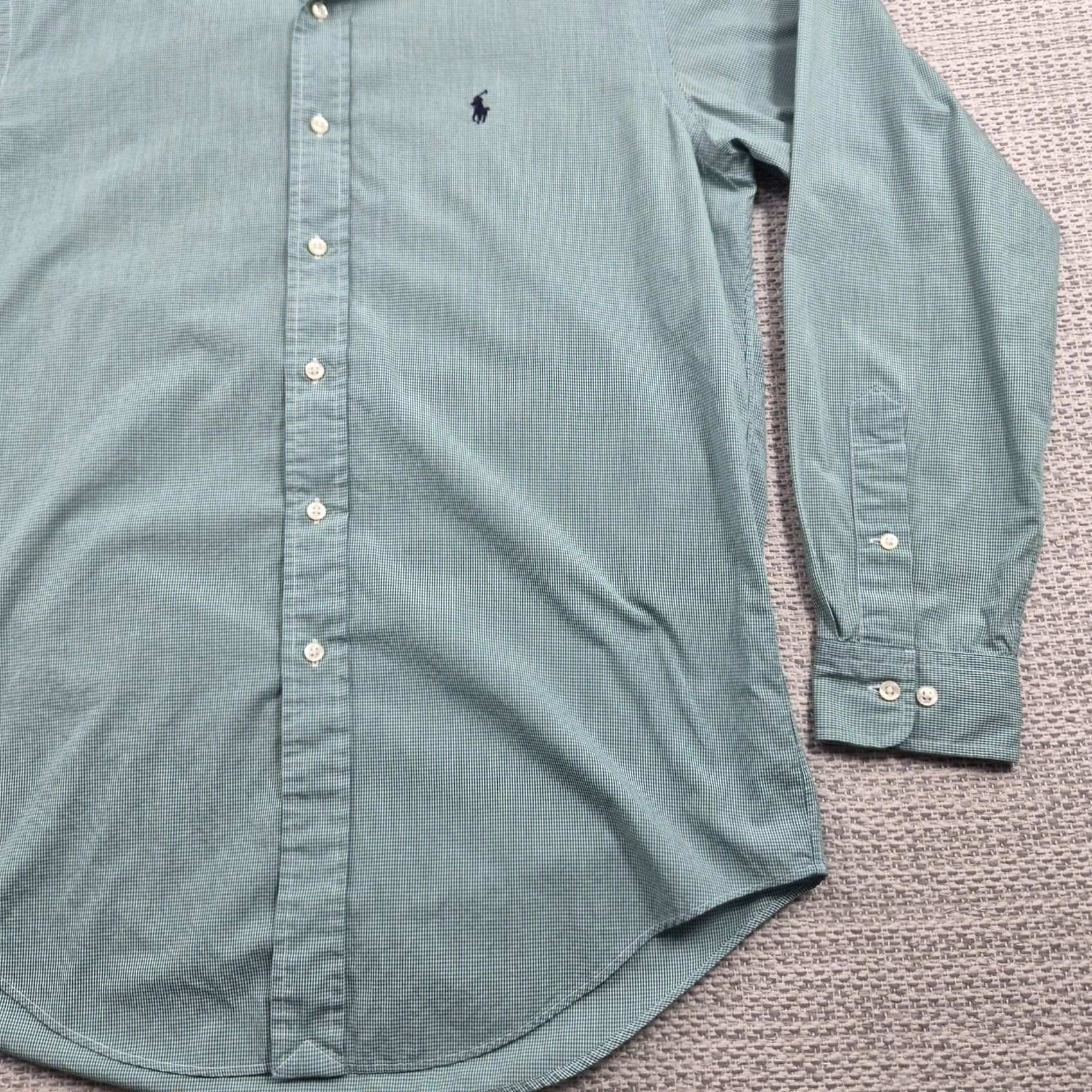 Ralph Lauren Ralph Lauren Button Up Shirt Mens 15.5 34/35 Green Yarmouth Classic Fit Dress Shirt Mens Regular Long Sleeve Button-Down Collar Logo Ginghamside Size 42R - 2 Thumbnail