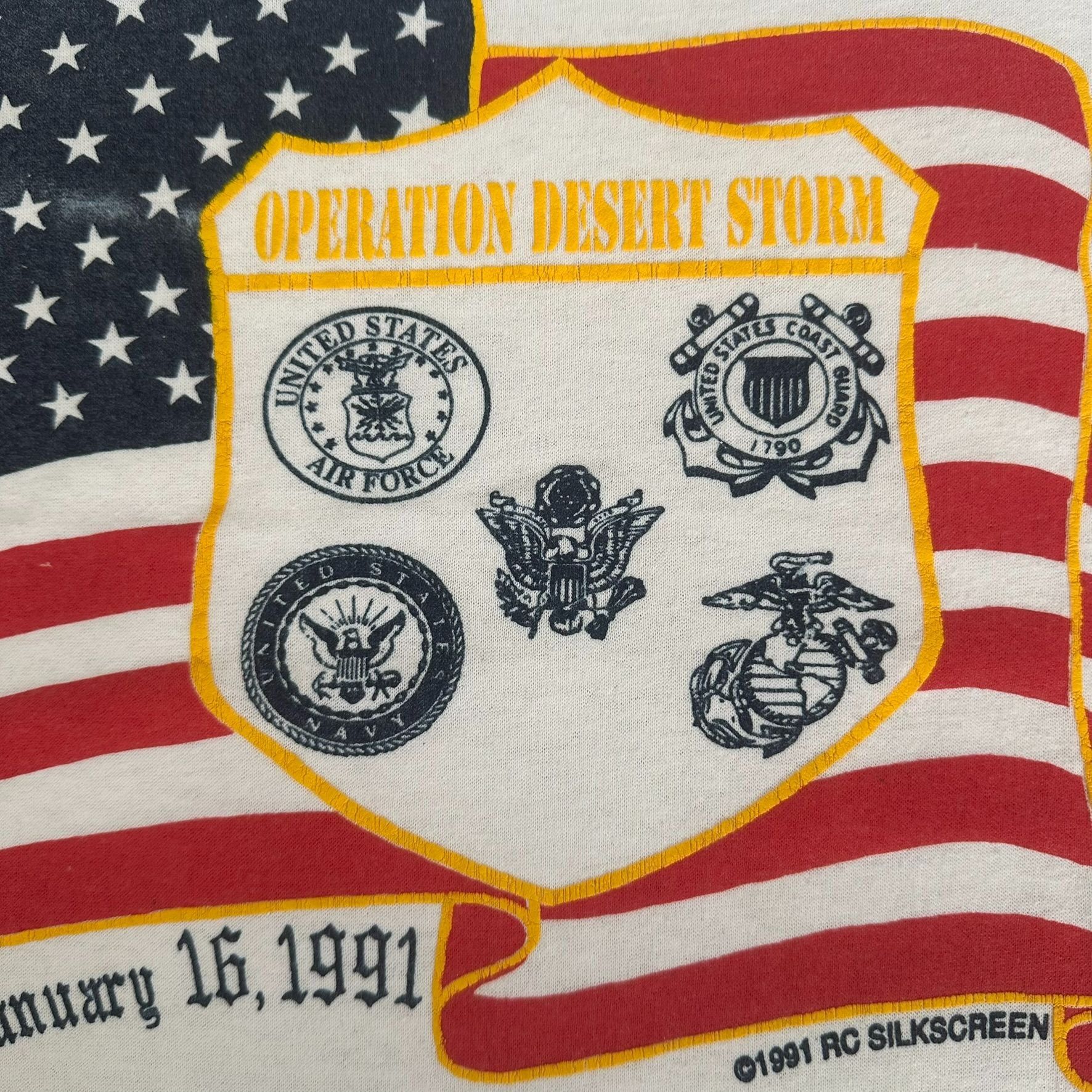 Vintage Vintage 90s Desert Storm T-Shirt USA Iraq War Single Stitch Size US L / EU 52-54 / 3 - 3 Thumbnail