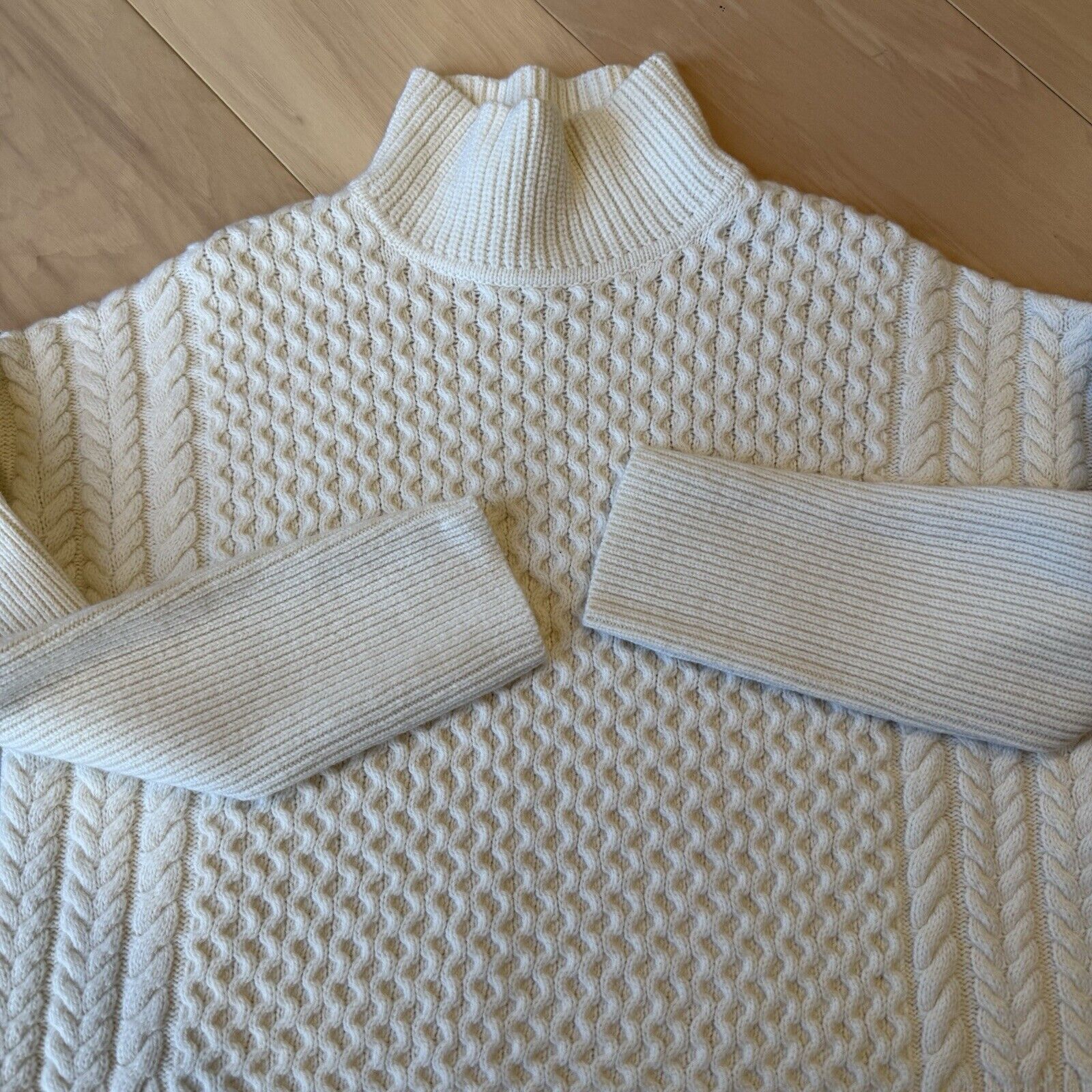 Sezane AYR Le Square Sweater Women's S Ivory Wool Knit Glam Size S / US 4 / IT 40 - 4 Thumbnail