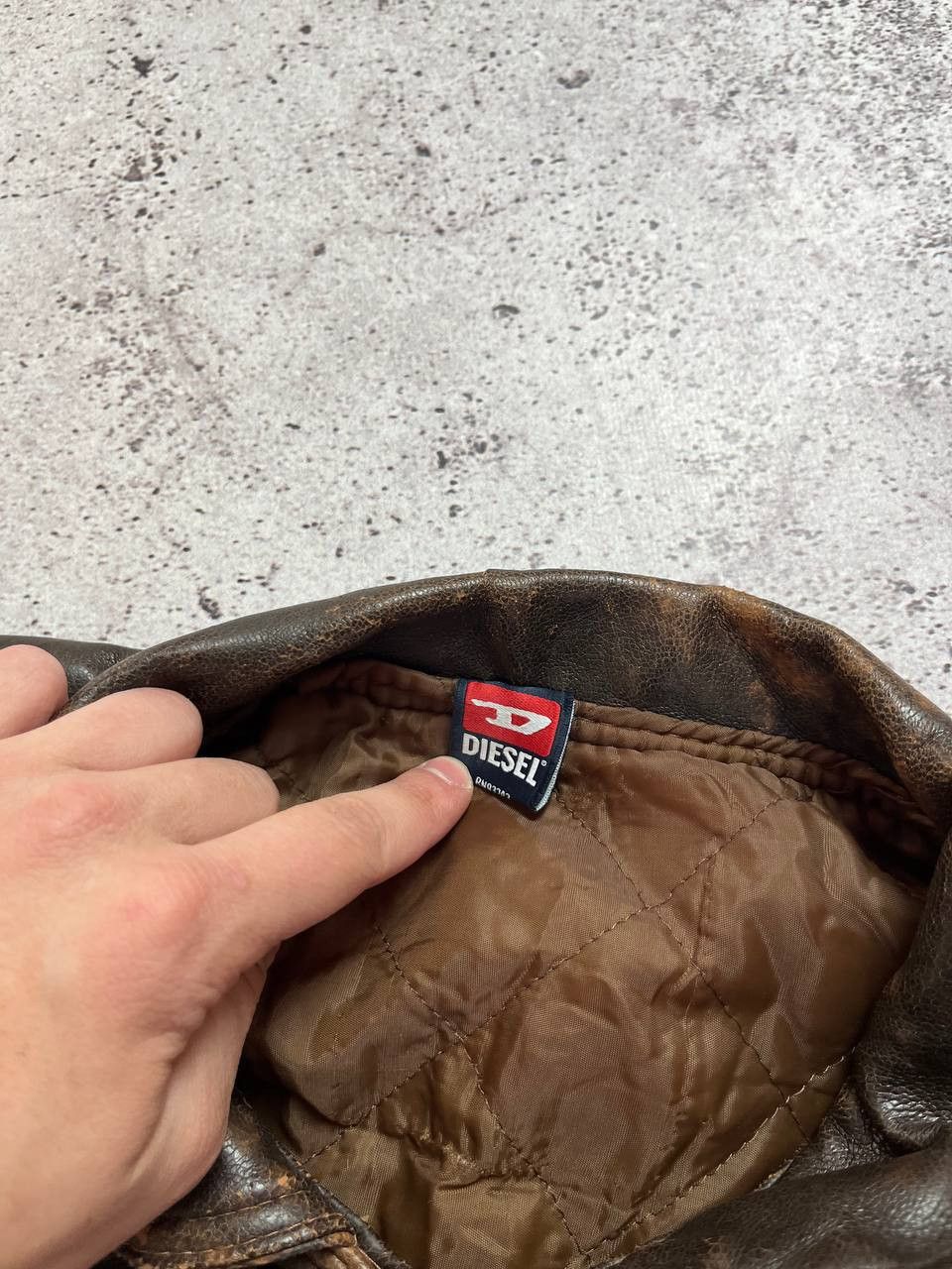 Diesel Vintage Diesel Leather Jacket Big Logo Bomber Japan Style Size US L / EU 52-54 / 3 - 3 Thumbnail