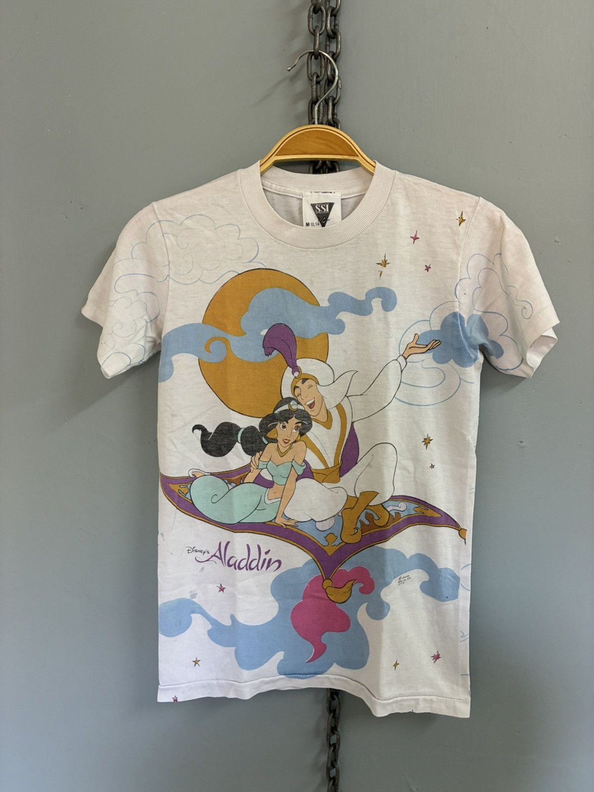 Disney Vintage 90s Aladdin AOP boys t shirt Size US XXS / EU 40 - 1 Thumbnail