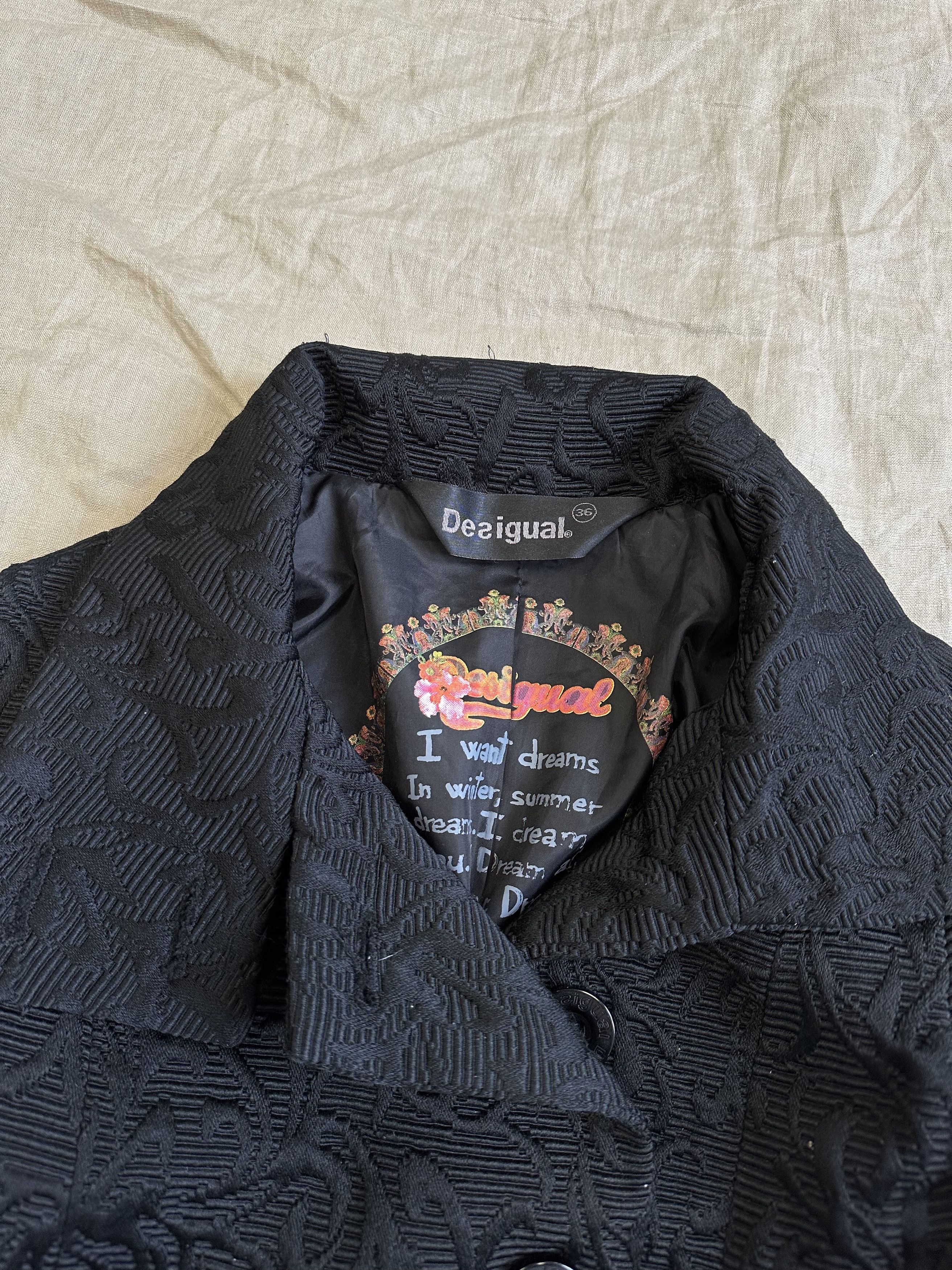 Desigual Desigual Floral Embroidered Long Coat 6392AC Size S / US 4 / IT 40 - 2 Thumbnail