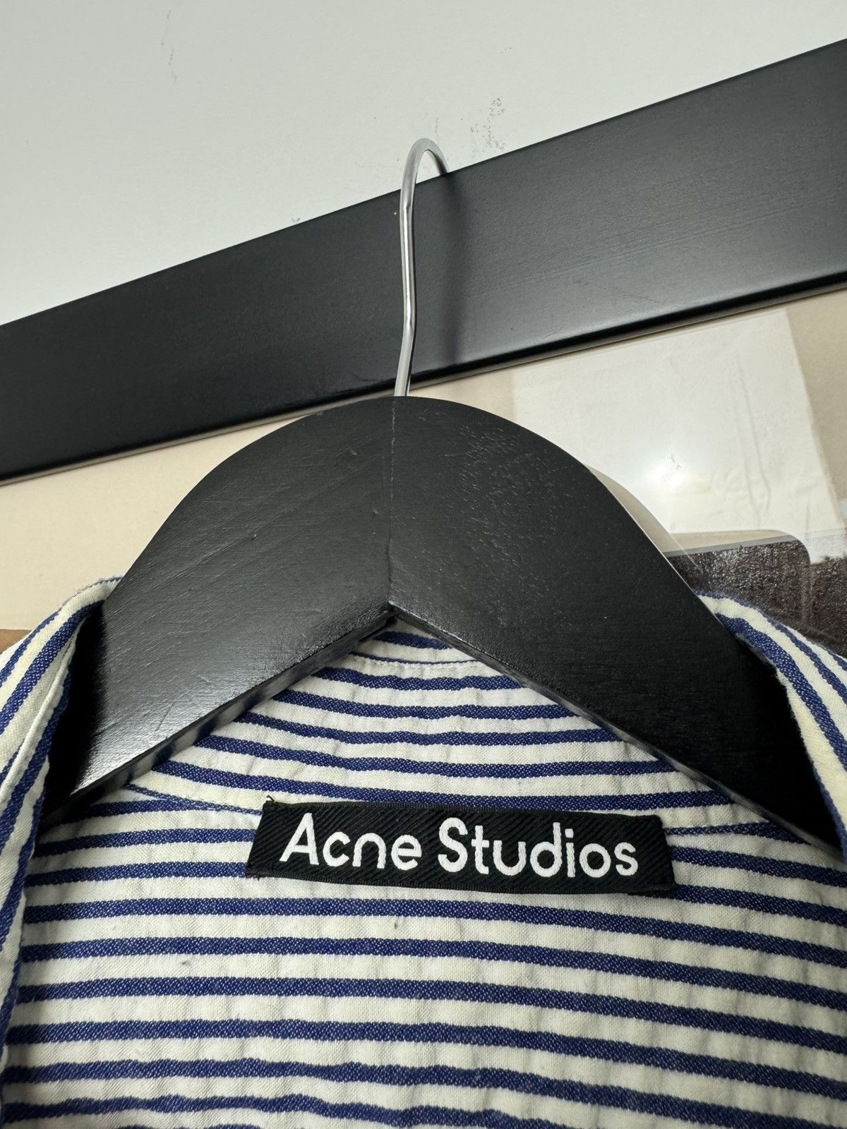 Acne Studios Acne Studios Fairview Face Mini Logo Stripes Shirt Button Up Size US M / EU 48-50 / 2 - 5 Thumbnail