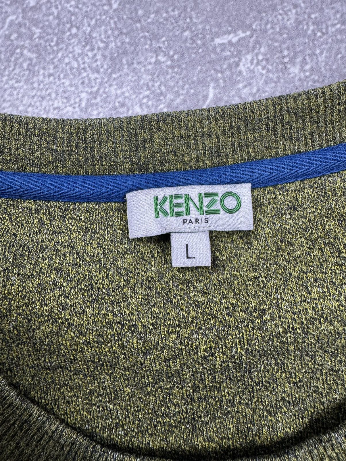 Kenzo Vintage Kenzo Tiger Big Logo Sweatshirt Green Khaki Jumper Size US L / EU 52-54 / 3 - 8 Thumbnail