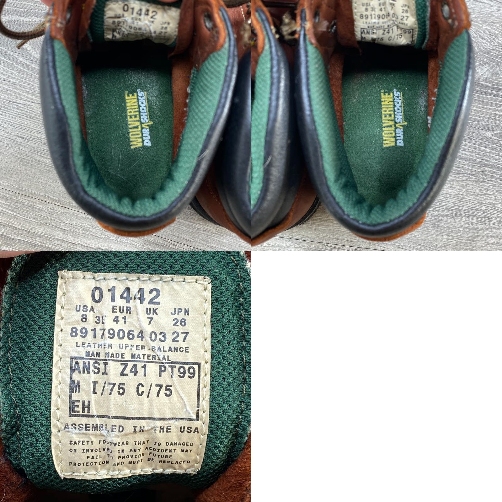 Vibram Wolverine Durashocks Steel Toe Brown Leather Boots SZ 8 3E Made USA Vibram Sole Boots Mens Size US 7 / EU 40 - 8 Thumbnail