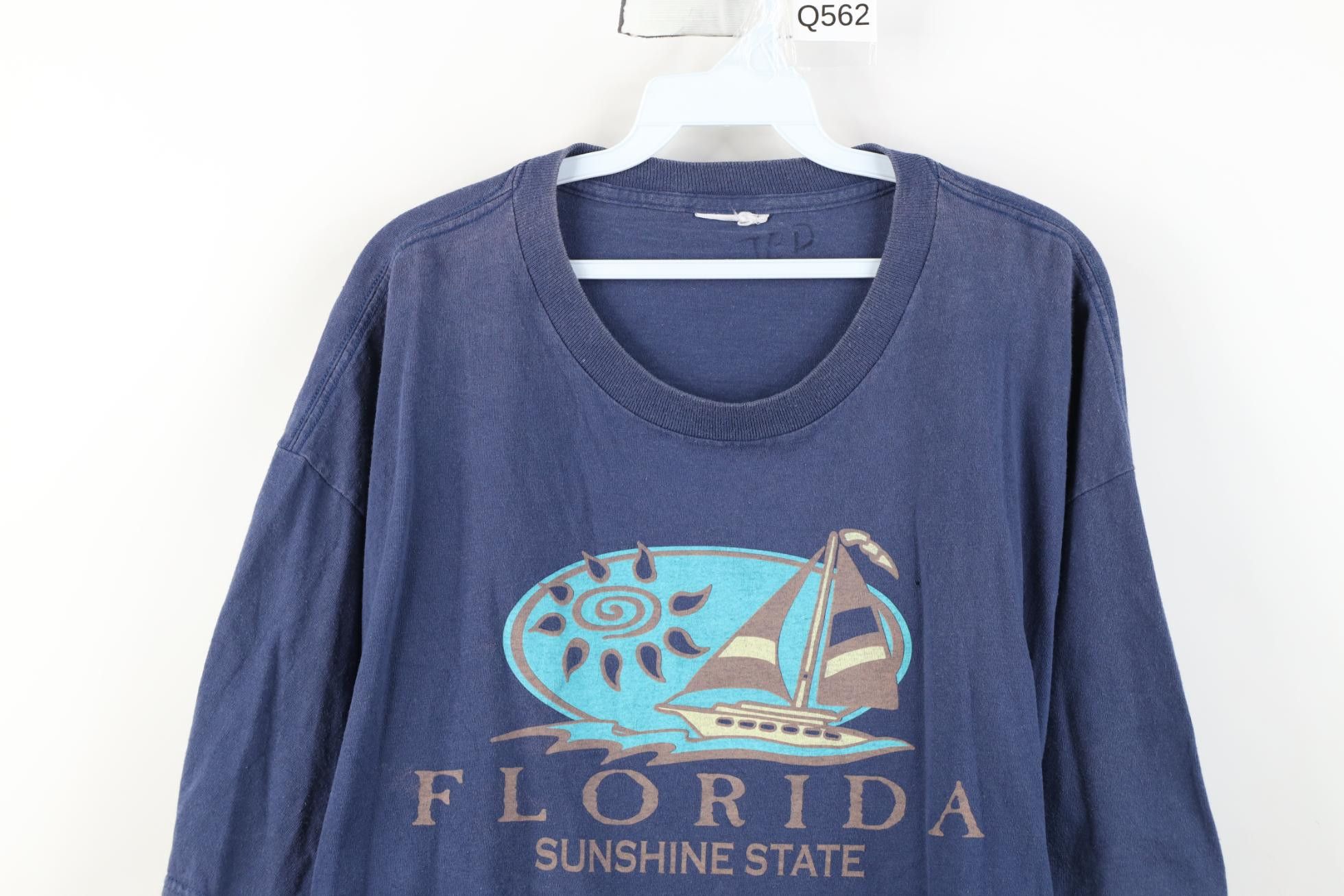 Vintage Vintage 90s Streetwear Florida Sunshine State T-Shirt Blue Size US XXL / EU 58 / 5 - 2 Thumbnail