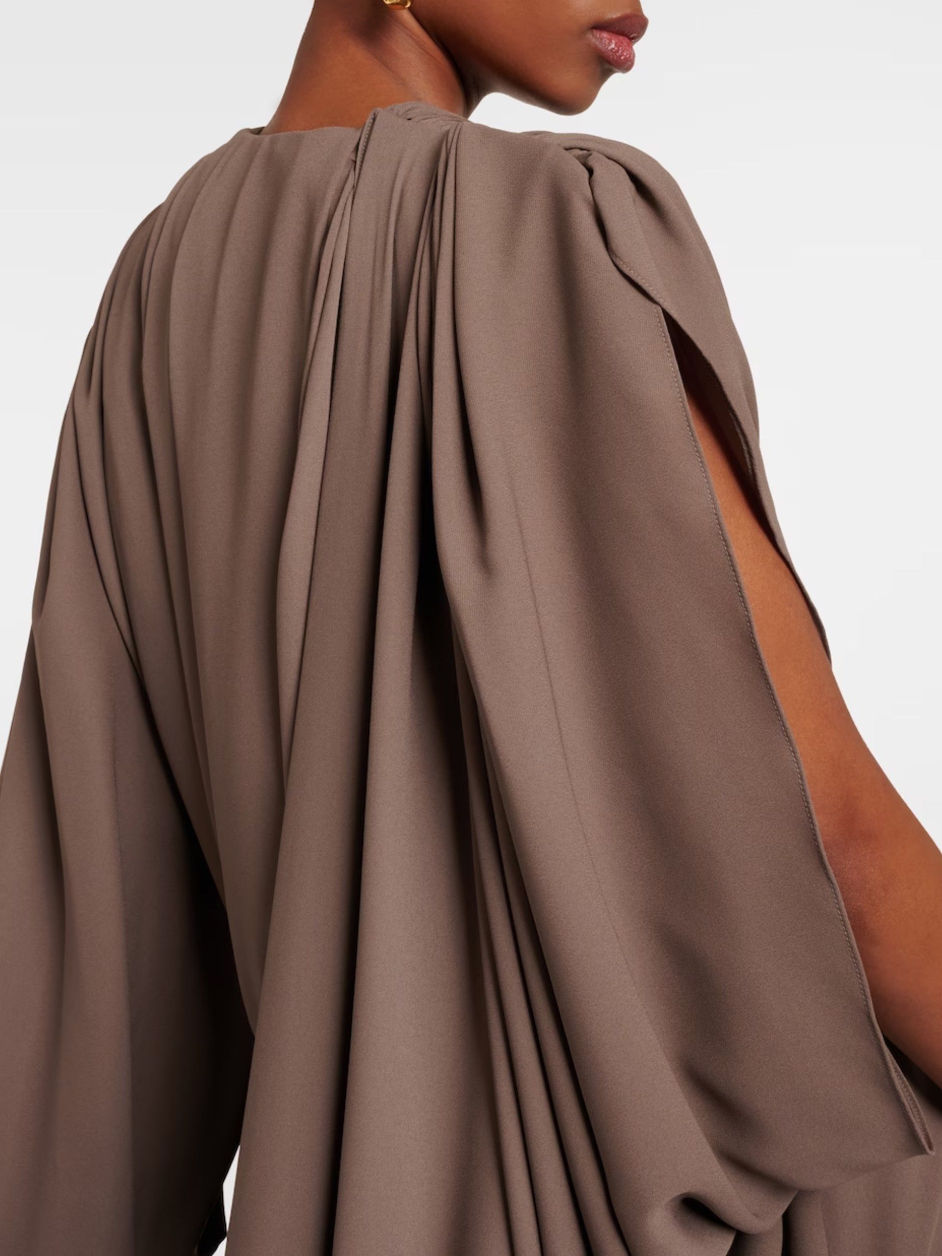 Balenciaga o1s1rm1125 All In V-Neck Dress in Brown Size XL / US 12-14 / IT 48-50 - 6 Thumbnail