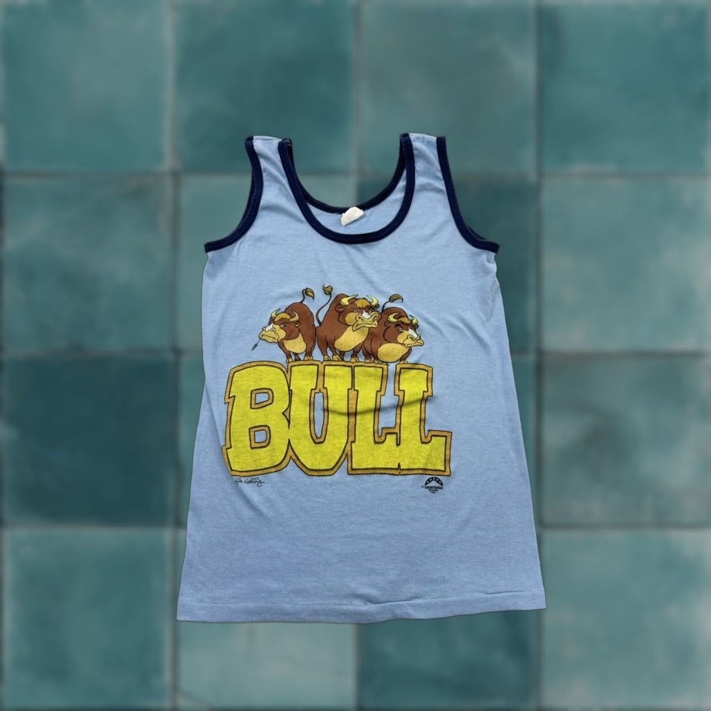 Vintage VINTAGE Cascade Mountain Tee Company Tank Bull Shirt Womens Medium Blue Sleeveless 60s 70s Sports Tank Top Women M Blue Size M / US 6-8 / IT 42-44 - 1 Thumbnail