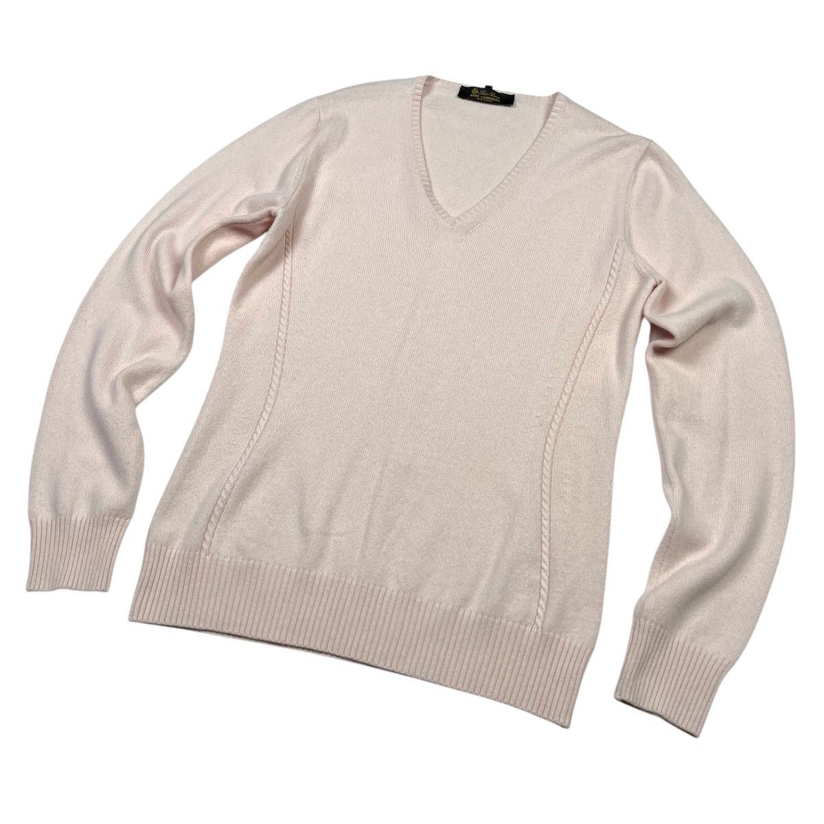 Loro Piana Loro Piana Baby Cashmere Long Sleve Knit V-Neck Pink Women's Size M / US 6-8 / IT 42-44 - 3 Thumbnail