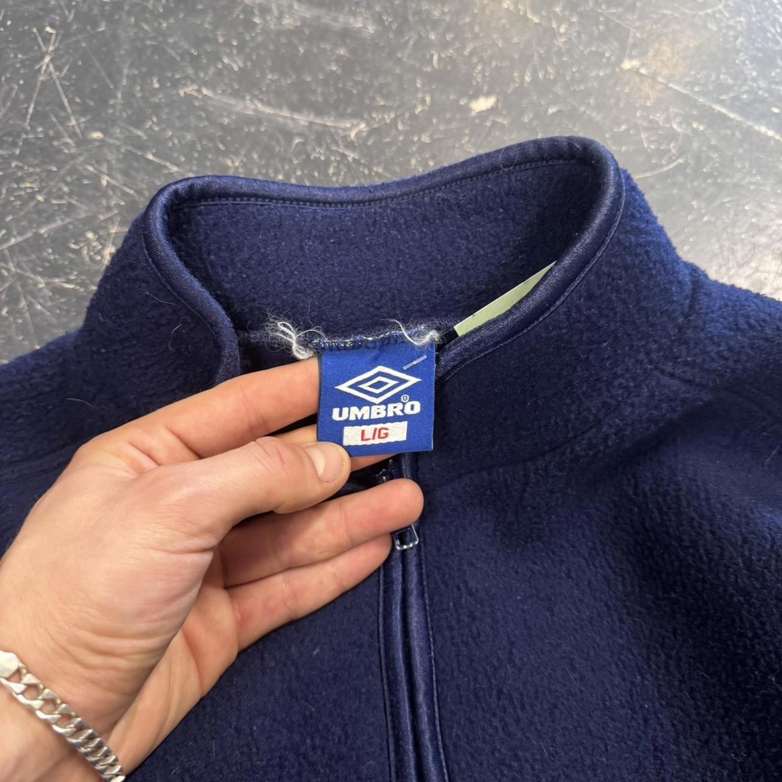 Umbro Vintage 90s Umbro Blue Zip Up Fleece Size US L / EU 52-54 / 3 - 4 Thumbnail