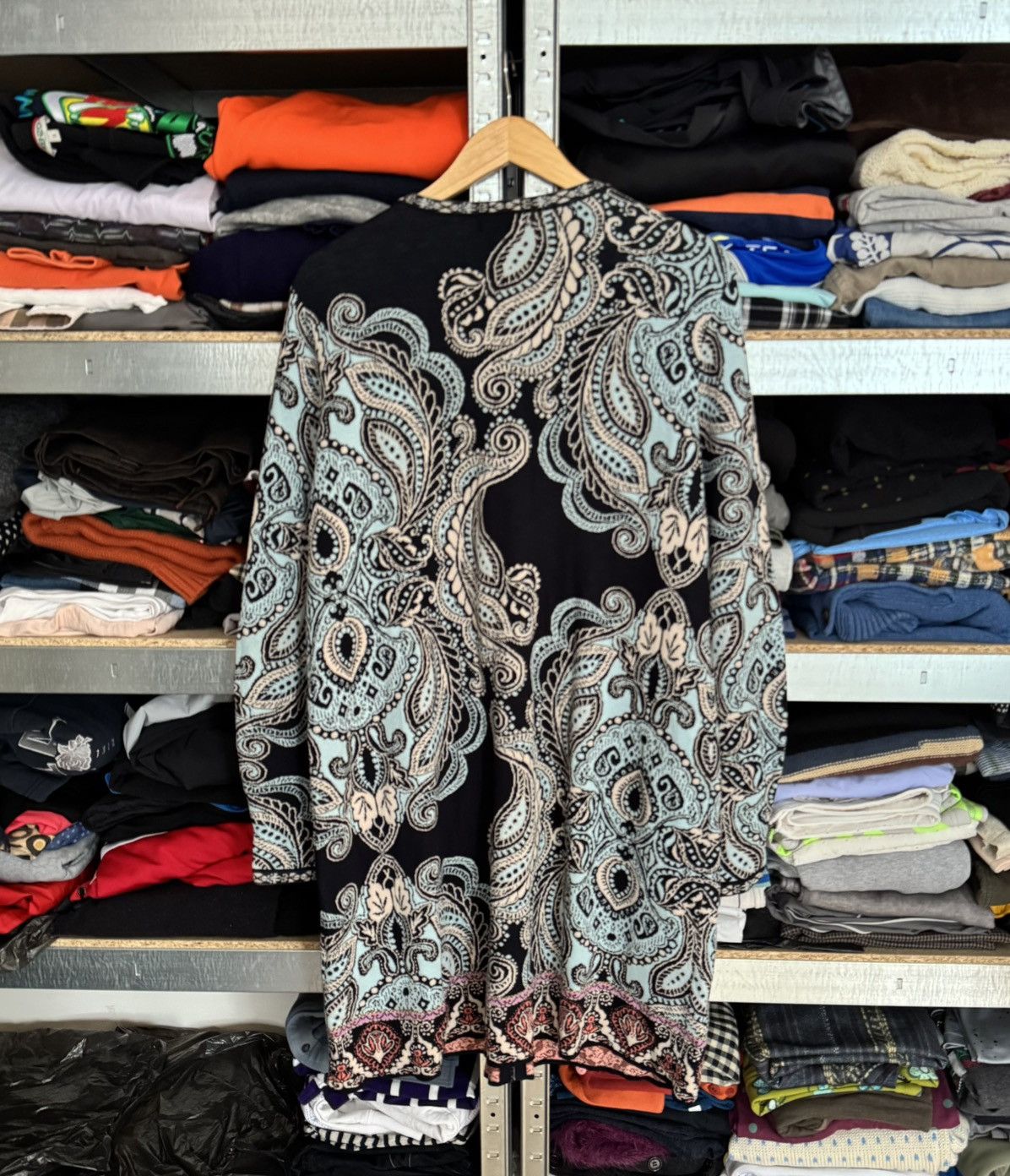 Dale Of Norway × Designer × Moods of Norway Ivko 46size all printed flowers 🌹 Cardigan long sweater zip Size 3XL / US 20-22 - 17 Thumbnail