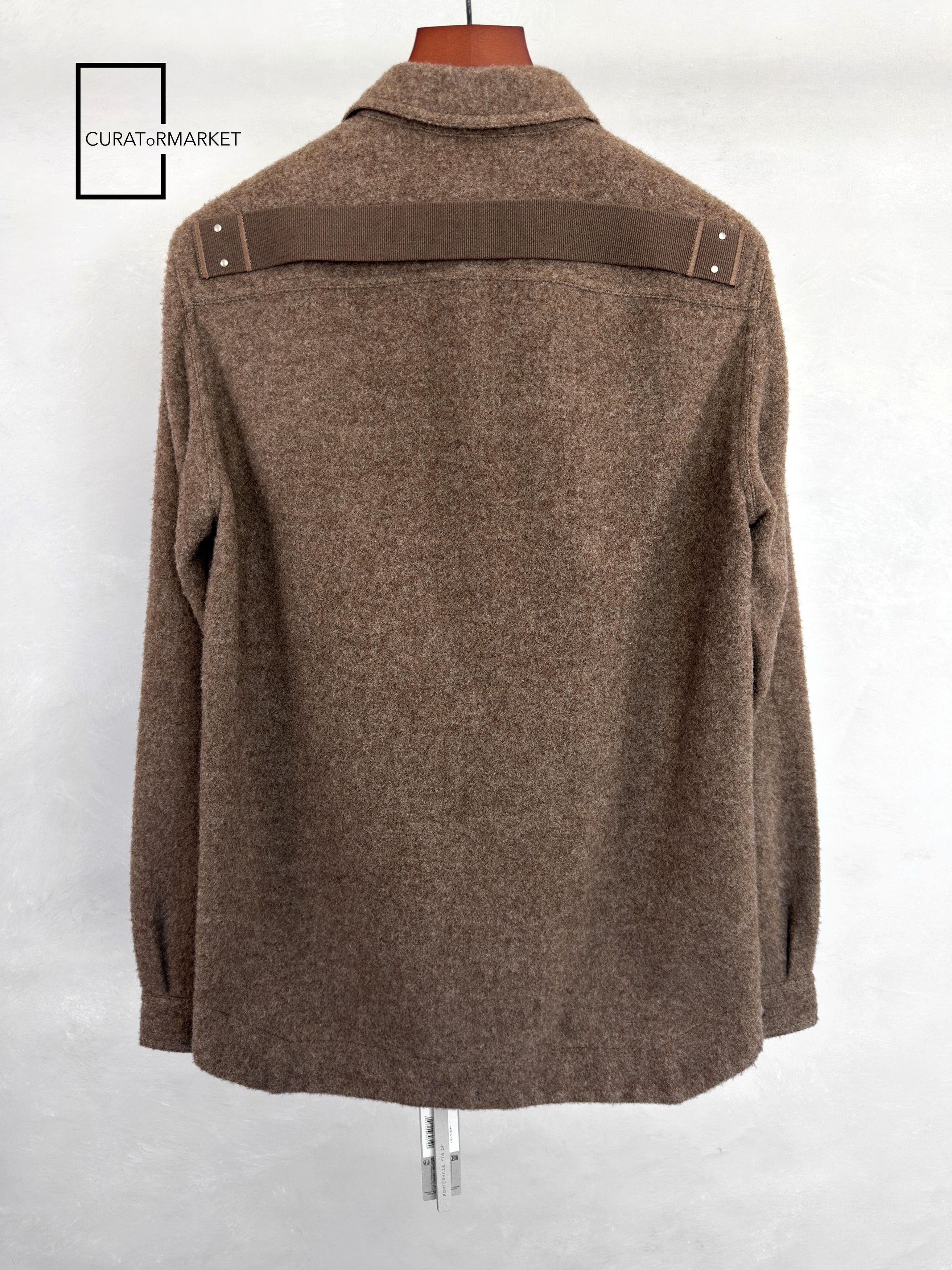 Rick Owens EU46 Lodenette Felt Wool Outershirt Fawn FW24 Porterville Size US S / EU 44-46 / 1 - 4 Thumbnail
